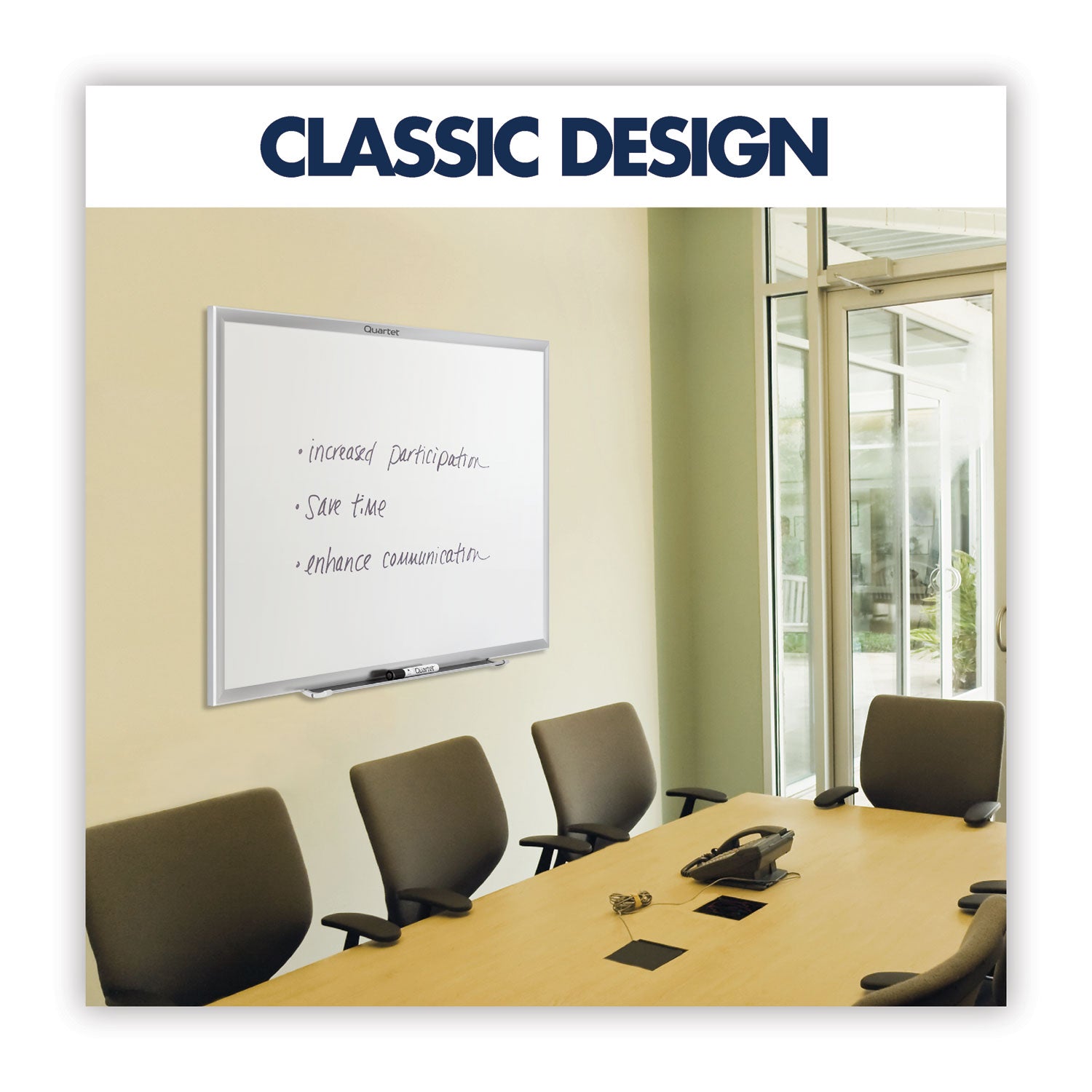 Classic Series Nano-Clean Dry Erase Board, 36 x 24, White Surface, Silver Aluminum Frame -