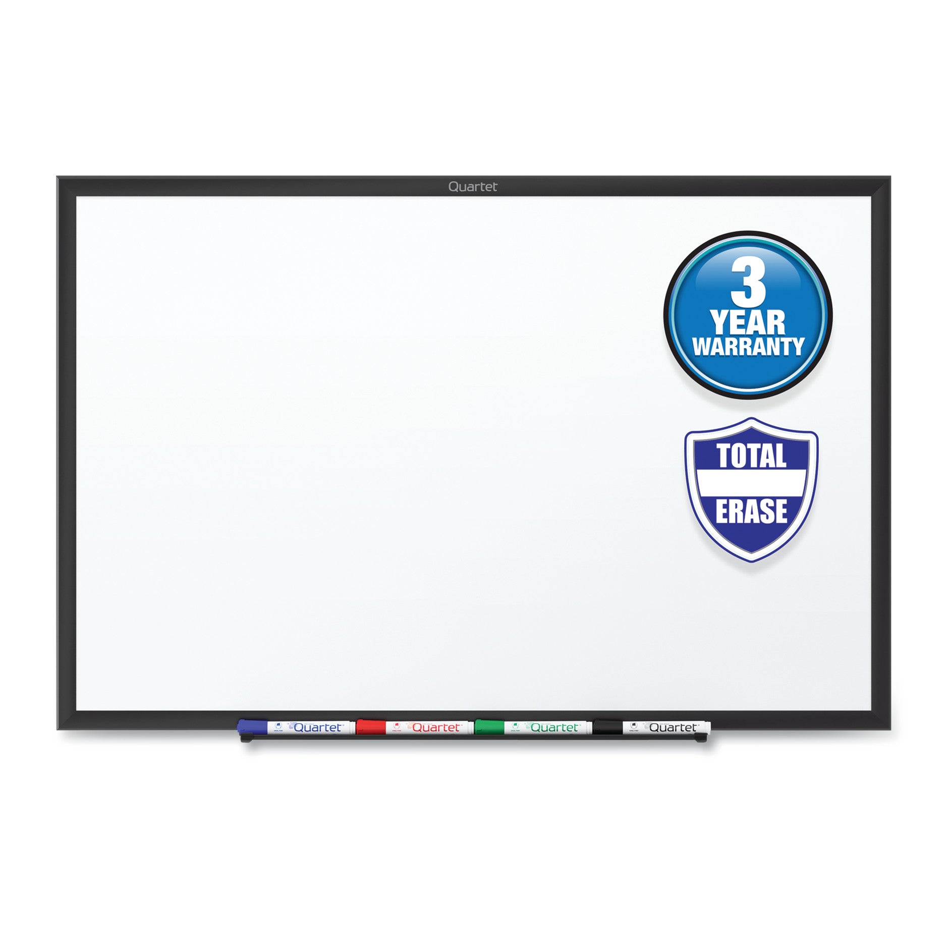 Classic Series Total Erase Dry Erase Boards, 48 x 36, White Surface, Black Aluminum Frame -