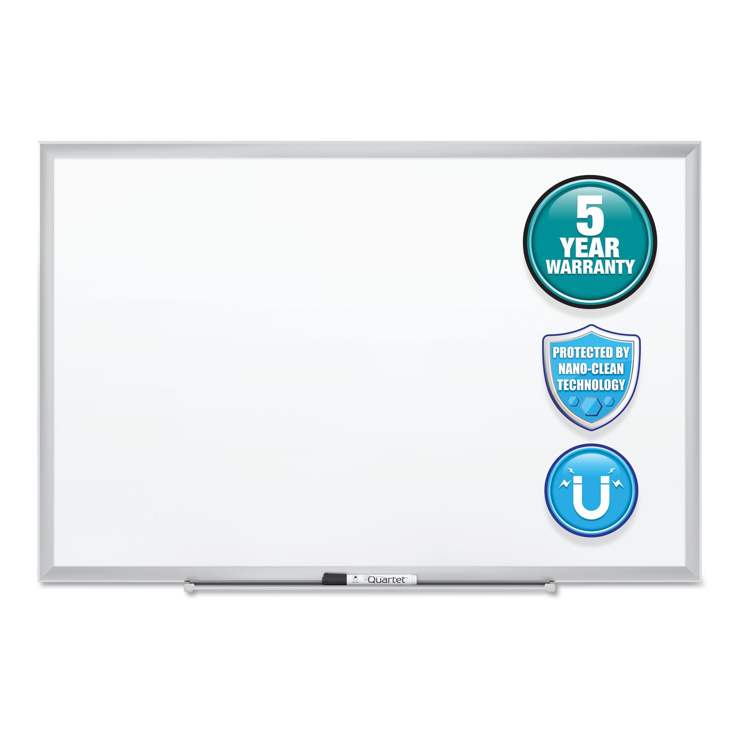 Classic Series Nano-Clean Dry Erase Board, 24 x 18, White Surface, Silver Aluminum Frame -