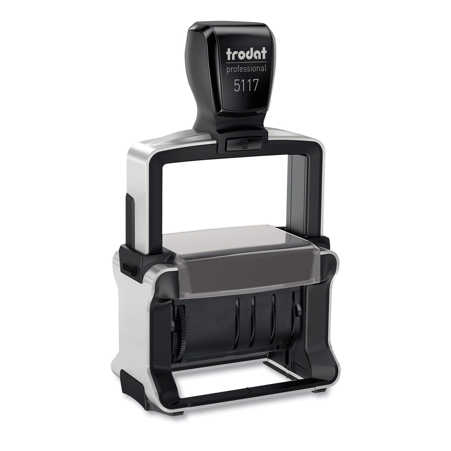 Professional 12-Message Date Stamp, Self-Inking, 2.25 x 0.38, Black -