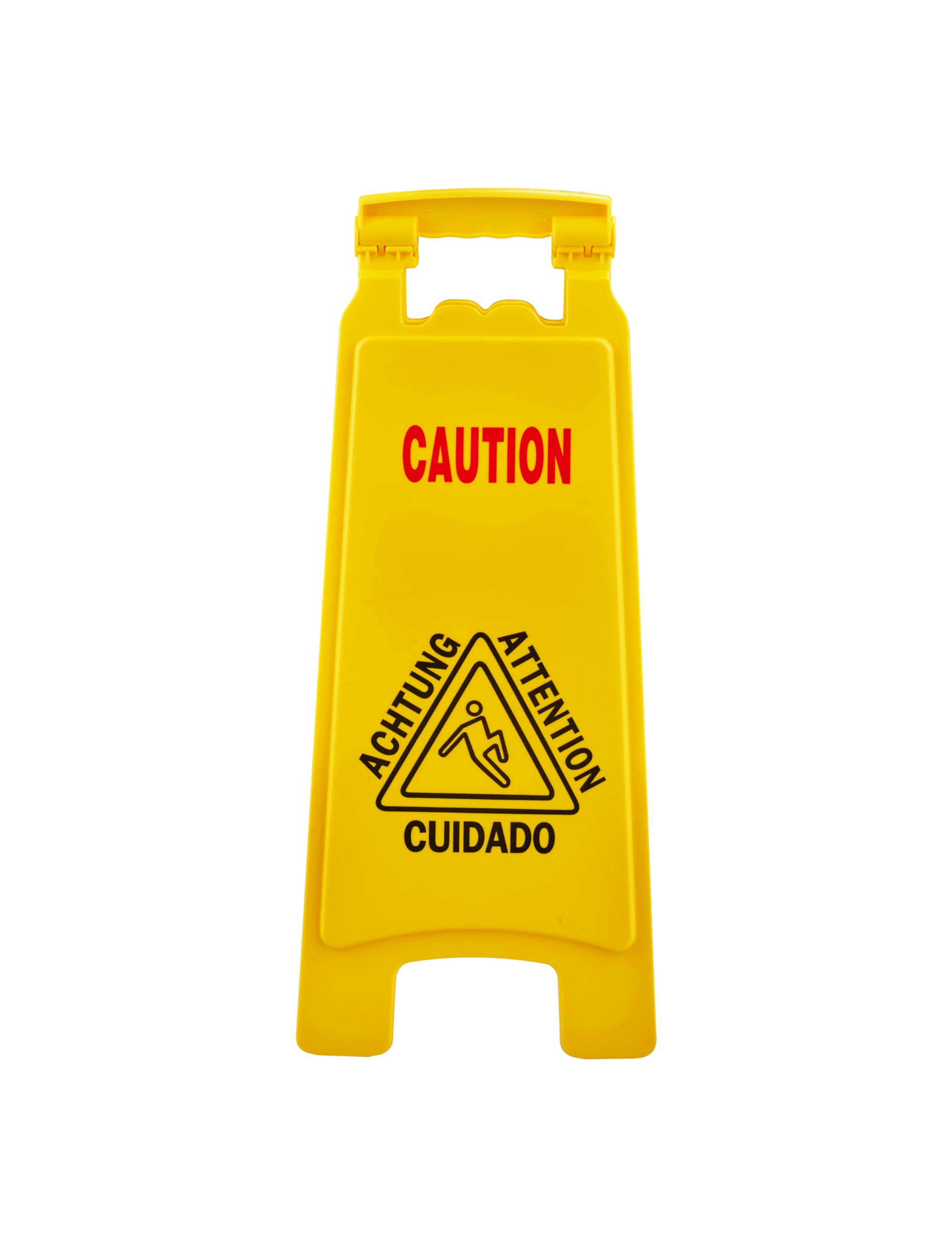 Caution "Wet Floor" Sign, Bright Yellow, Slippery When Wet A-Frame Sign - 1