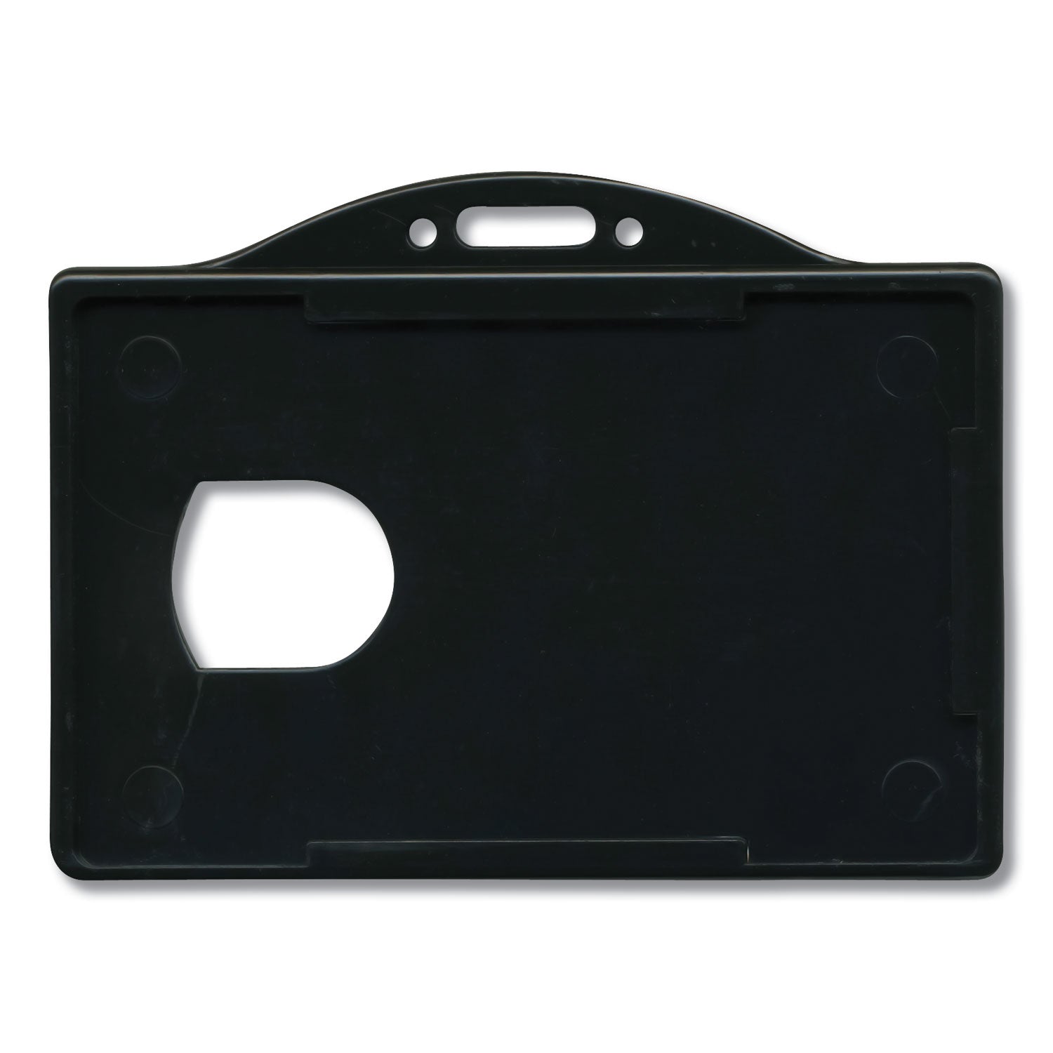 ID Card Holders, Horizontal, Black 3.68" x 2.38" Holder, 3.38" x 2.13" Insert, 25/Pack -