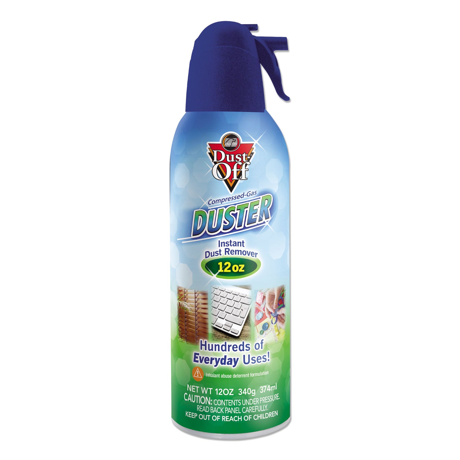 Disposable Compressed Air Duster, 12 oz Can -