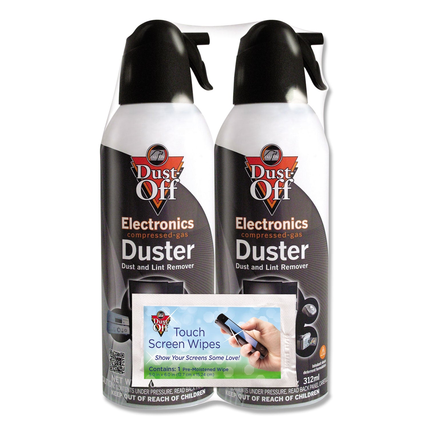 Disposable Compressed Air Duster, 10 oz Can, 2/Pack -