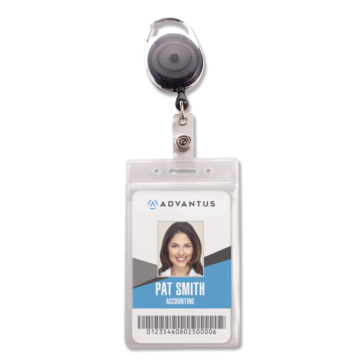 resealable-badge-holder-combo-pack-with-badge-reel-30-cord-vertical-frost-268-x-5-holder-238-x-375-insert-10-pk_avt91129 - 1