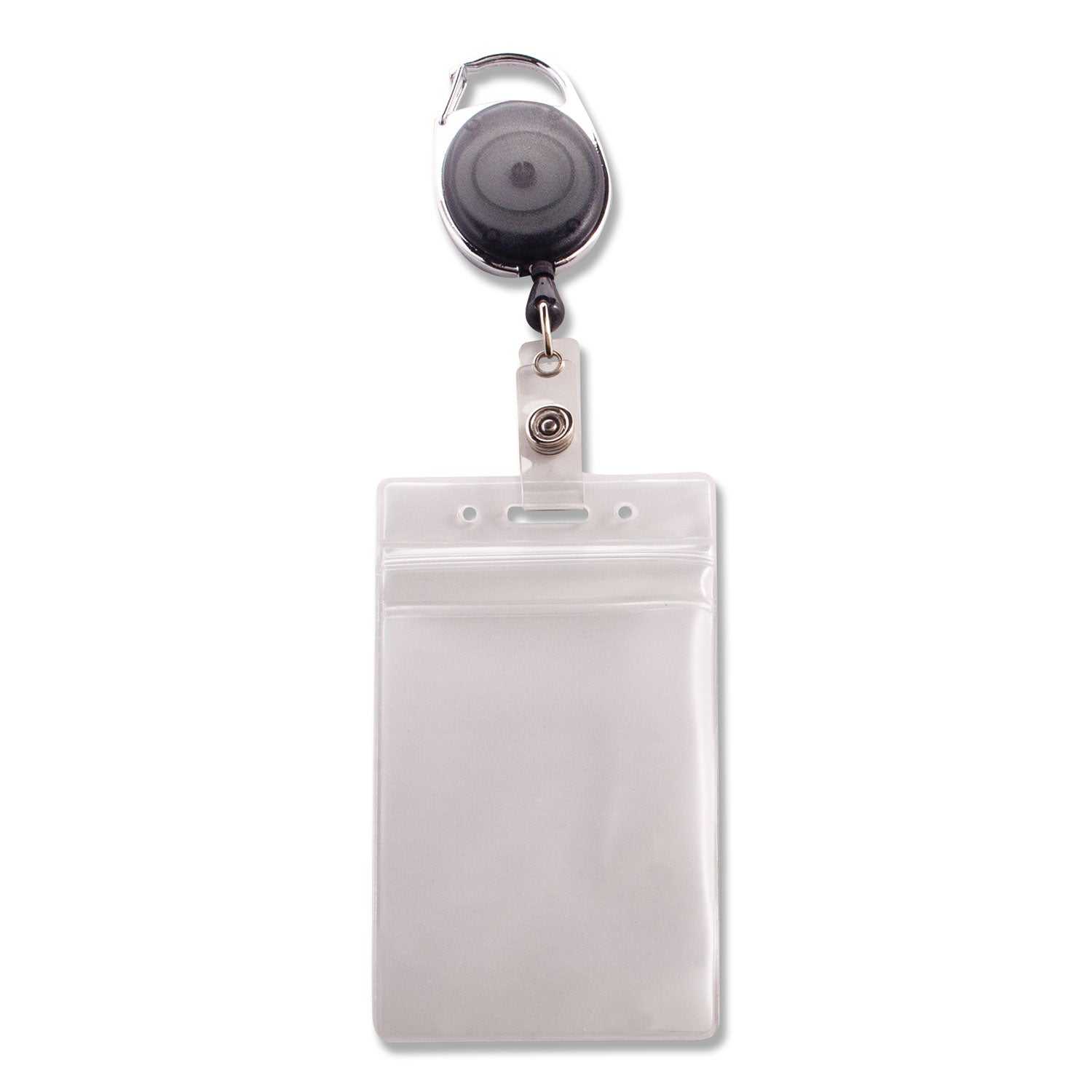 resealable-badge-holder-combo-pack-with-badge-reel-30-cord-vertical-frost-268-x-5-holder-238-x-375-insert-10-pk_avt91129 - 2