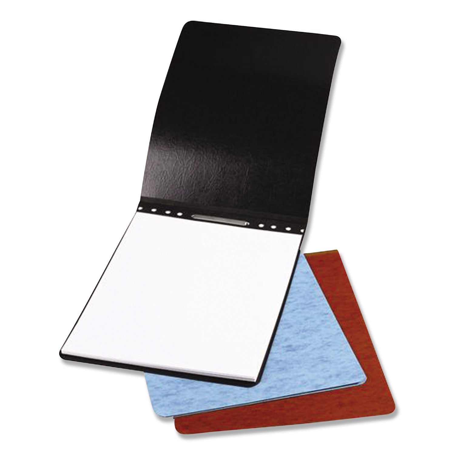 Pressboard Report Cover, Two-Piece Prong Fastener, 2" Capacity, 8.5 x 11, Black/Black -