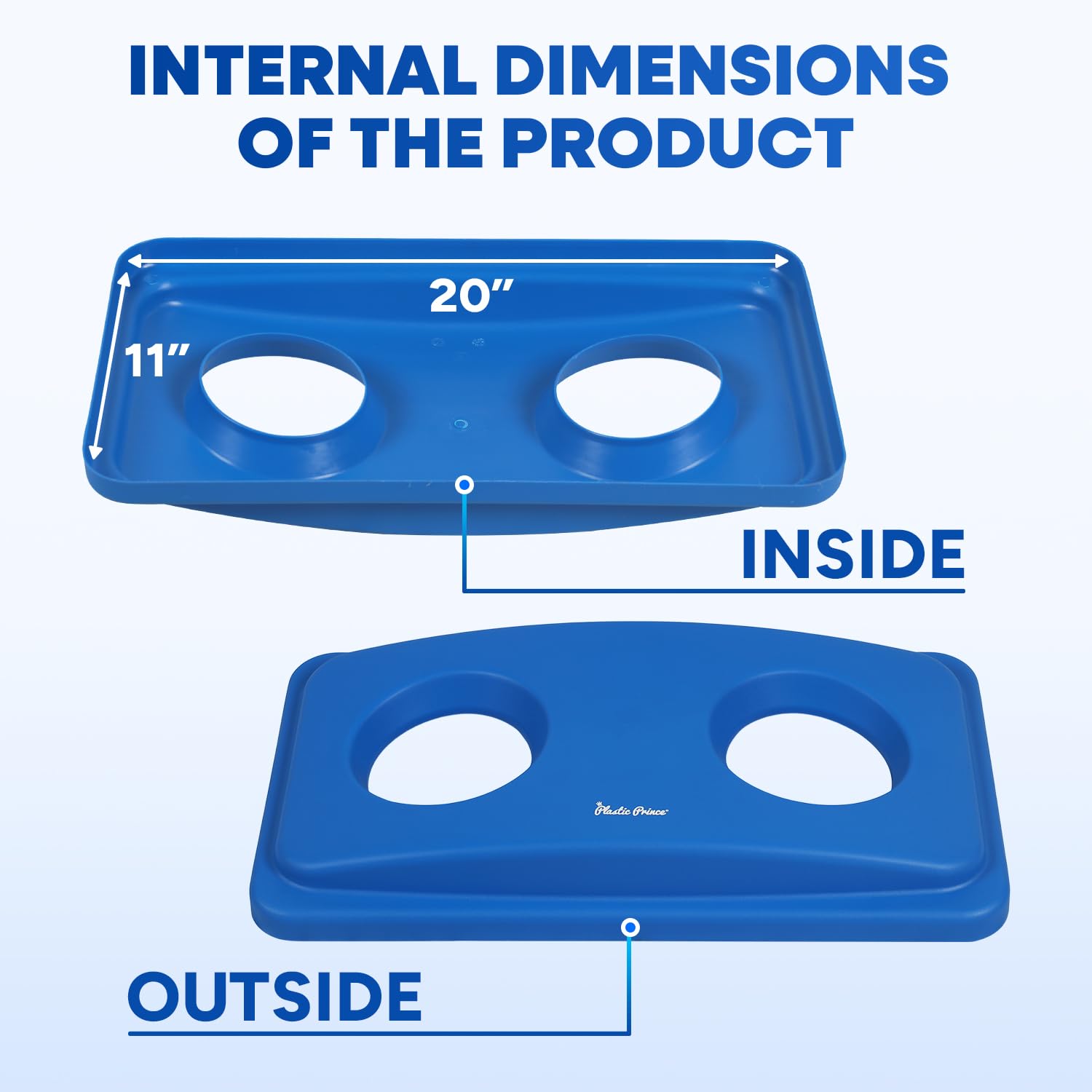 Recycling Lid for 23-Gallon Slim Rectangular Trash Can - 1