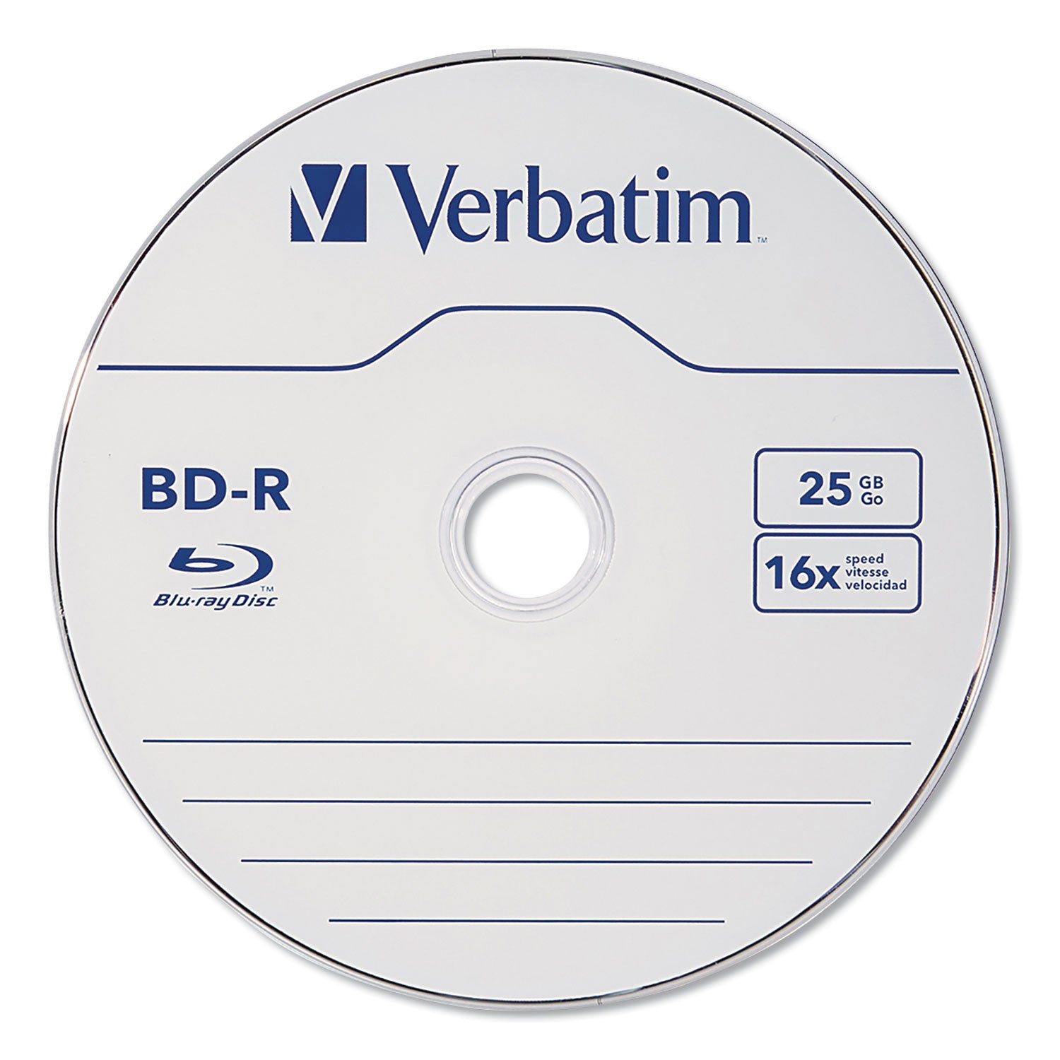 BD-R Blu-Ray Disc, 25 GB, 16x, White, 25/Pack -