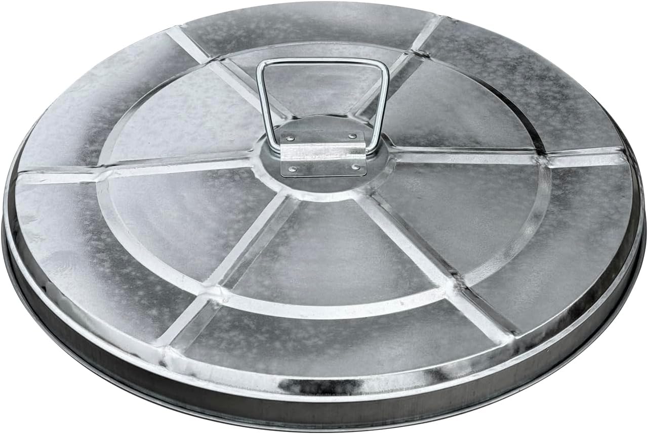 Lid for 20-Gallon Galvanized Steel Round Fire Resistant Trash Can