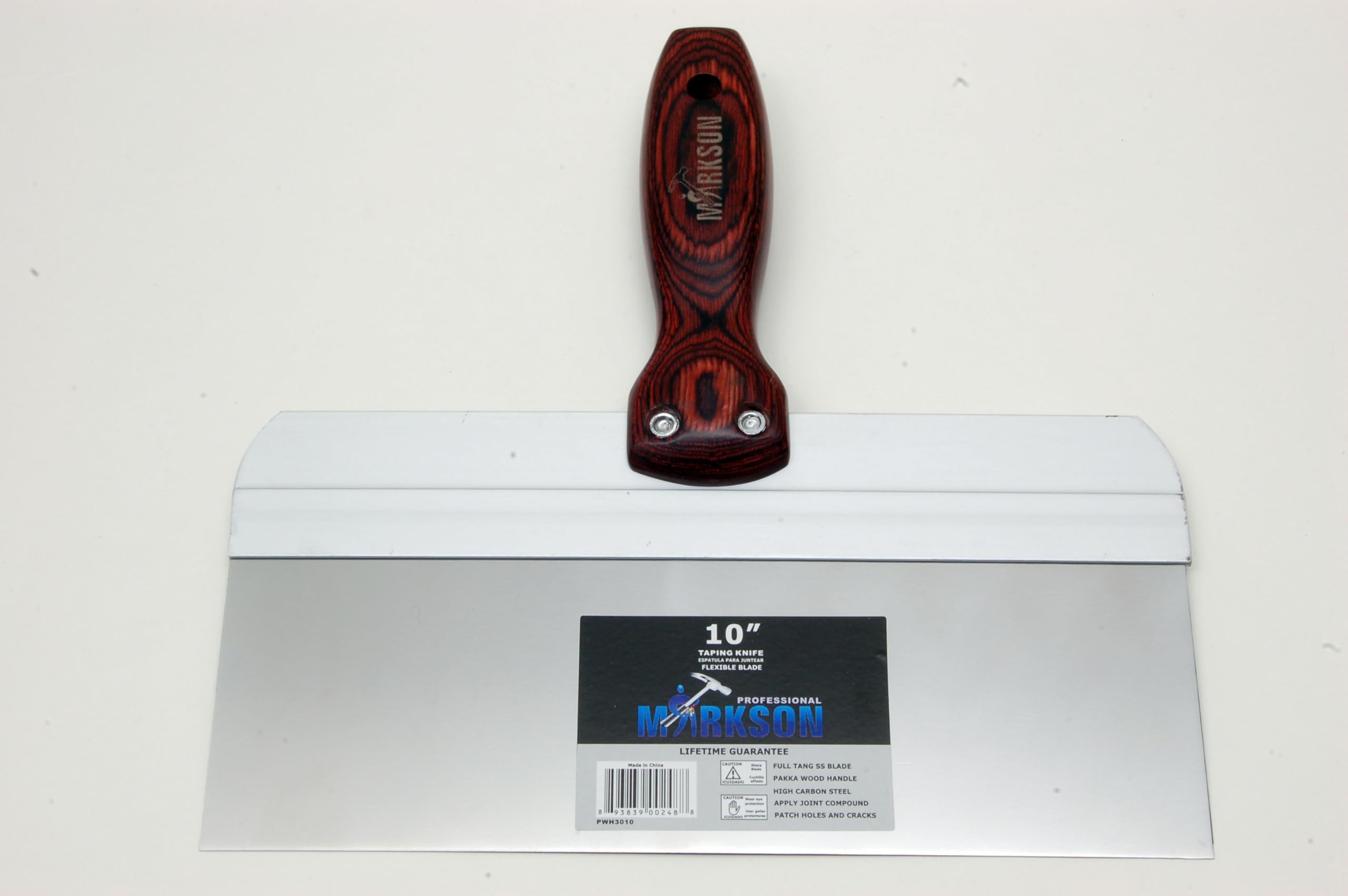 10" Pakka Wooden Handle Stainless Steel Straight Taping Knife