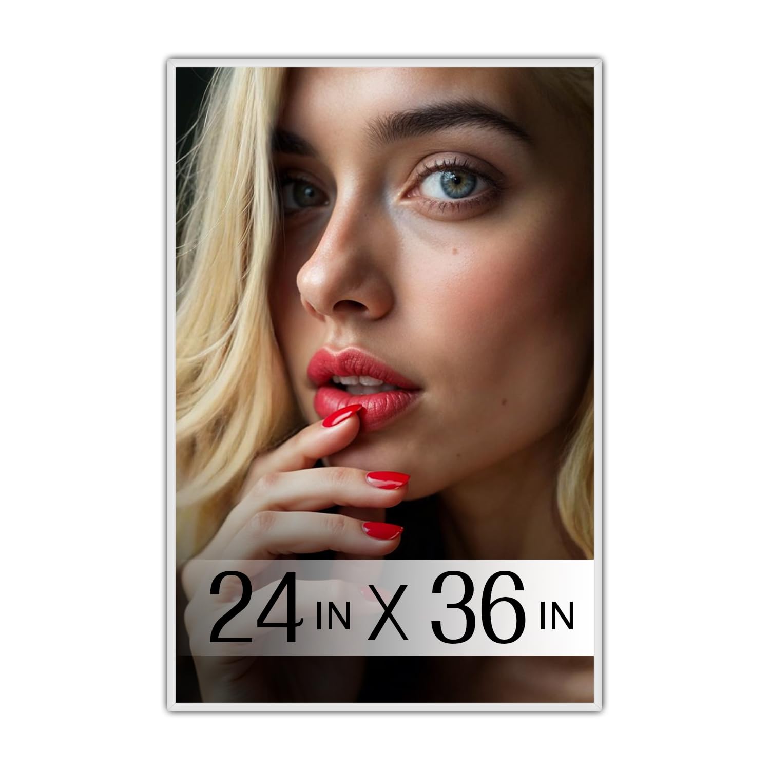 White Poster Frame, 24" x 36" For Horizontal & Vertical Wall Mounting
