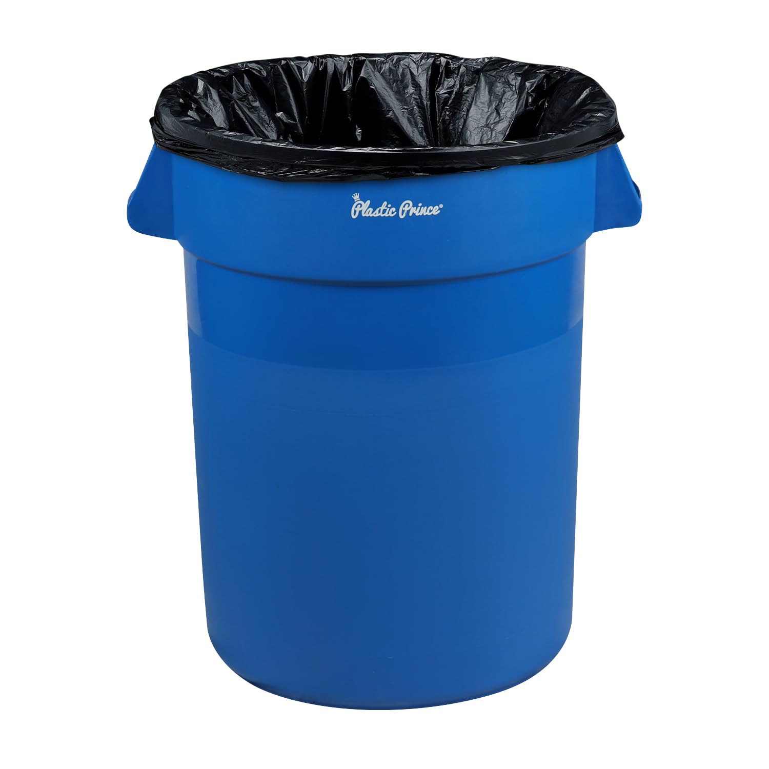 32 Gal Blue Round Trash Can
