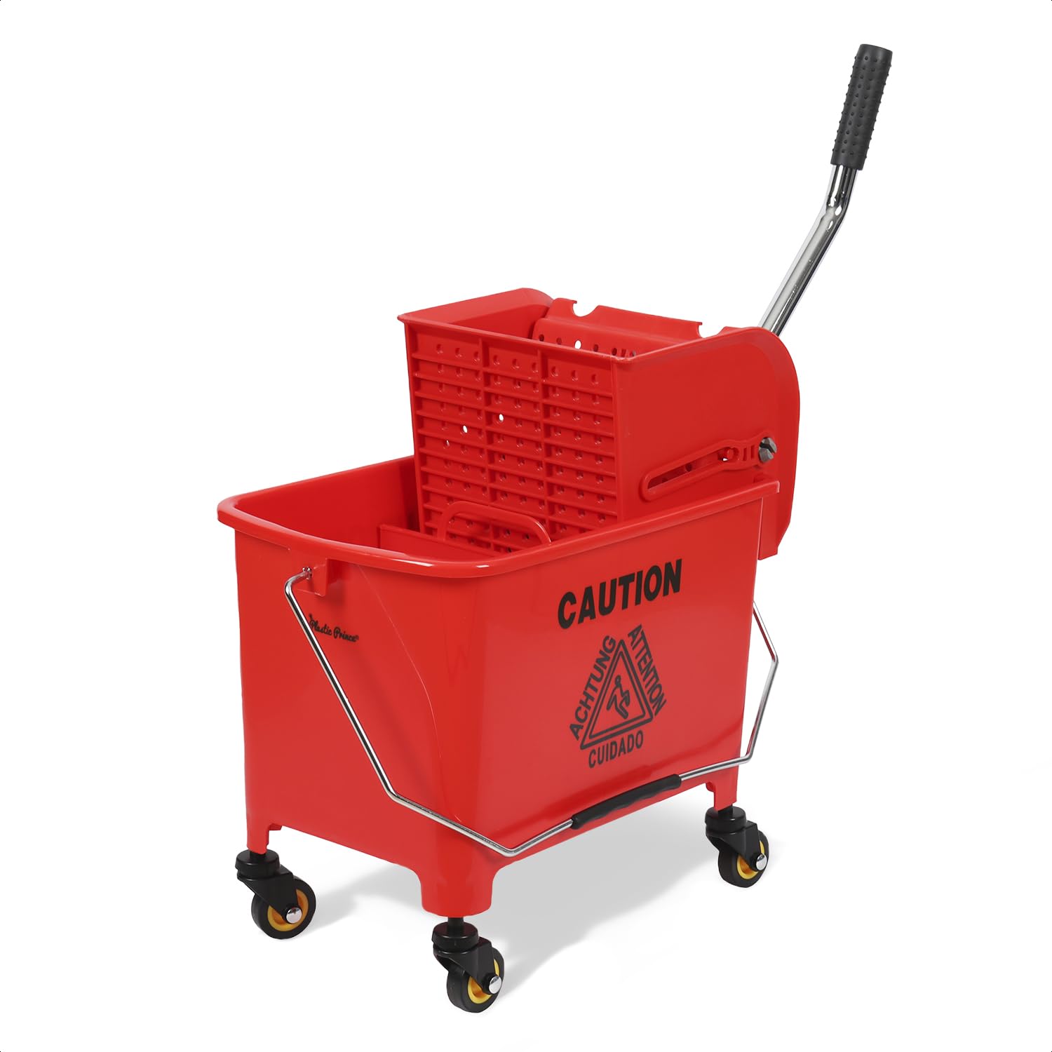 20-QT Upward Press Mop Bucket and Wringer, Red
