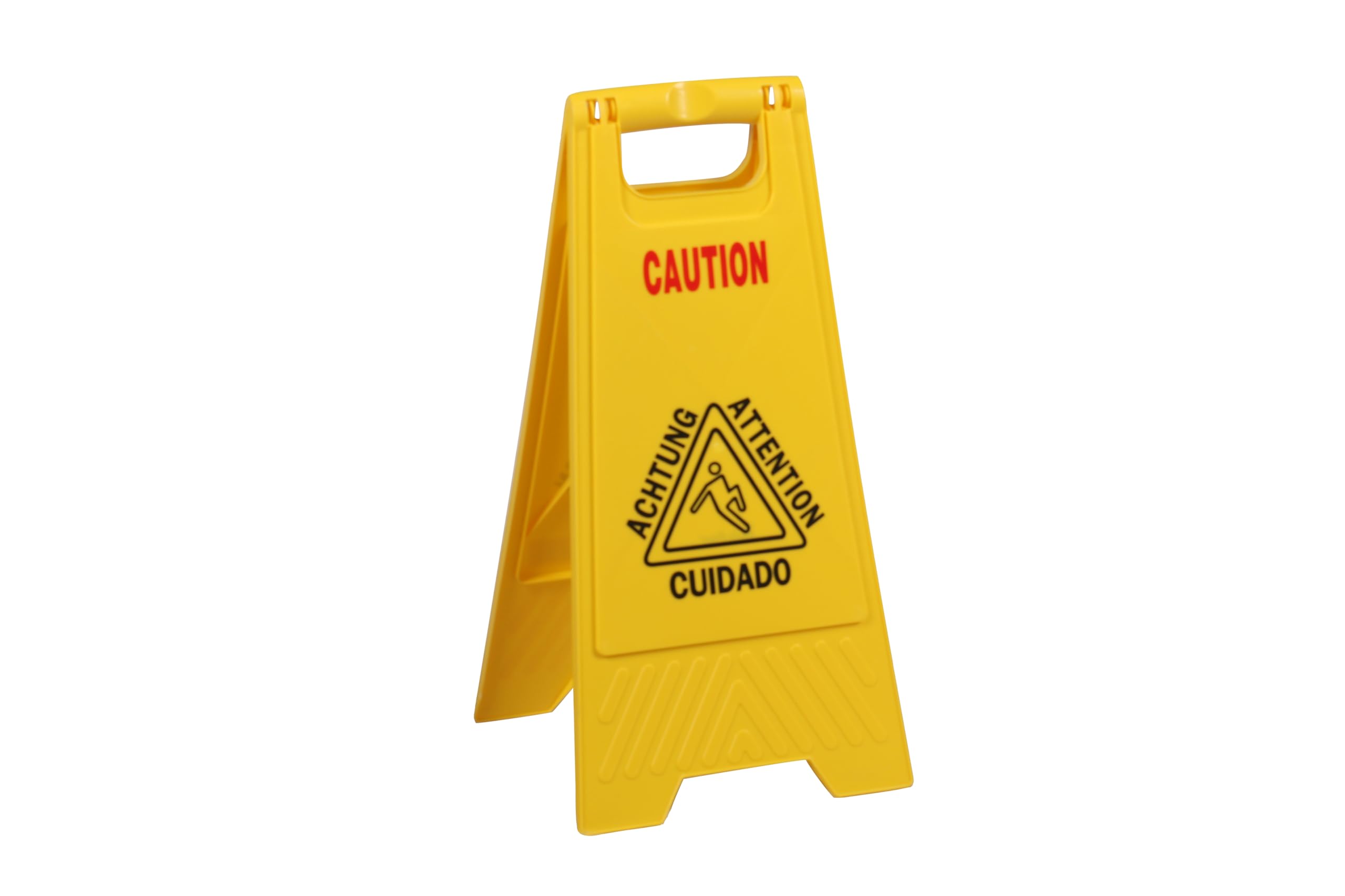 Caution "Wet Floor" Sign, Bright Yellow Heavy-Duty, Slippery When Wet A-Frame Sign