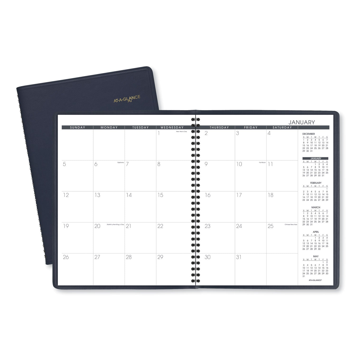 Monthly Planner, 11 x 9, Navy Cover, 15-Month (Jan to Mar): 2024 to 2025 -