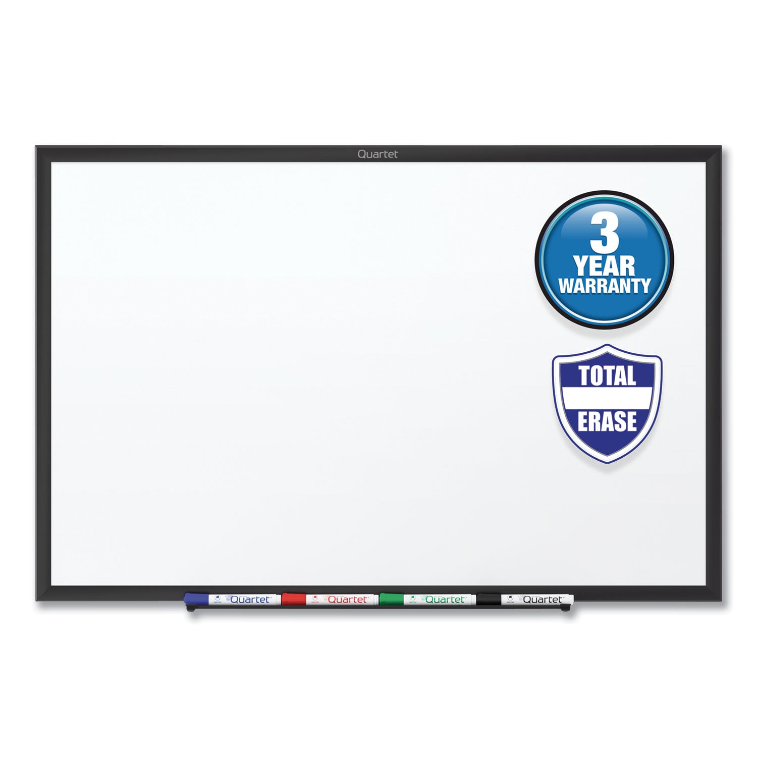 Classic Series Total Erase Dry Erase Boards, 60 x 36, White Surface, Black Aluminum Frame -