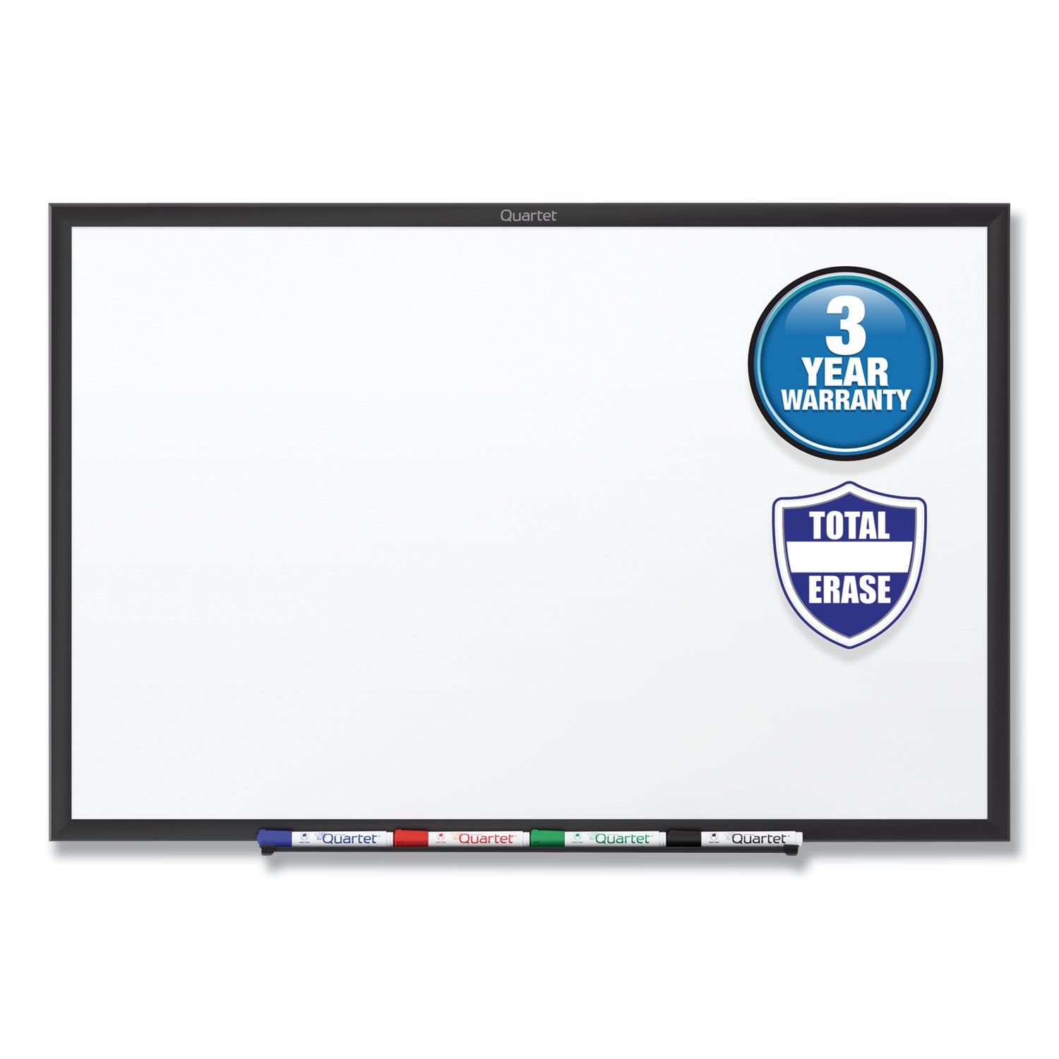 Classic Series Total Erase Dry Erase Boards, 96 x 48, White Surface, Black Aluminum Frame -