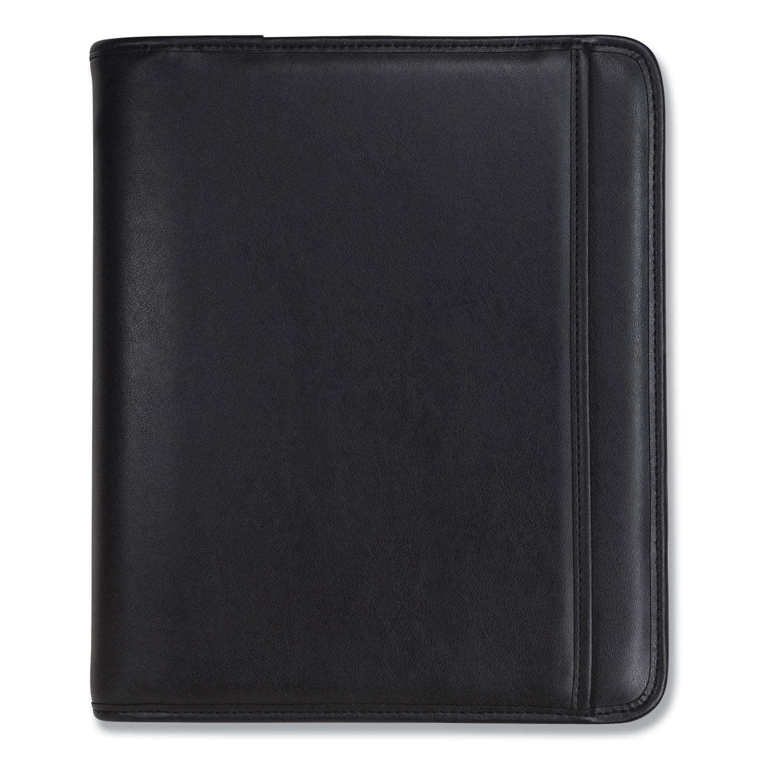 Professional Zippered Pad Holder/Ring Binder, Pockets, Writing Pad, Vinyl Black -