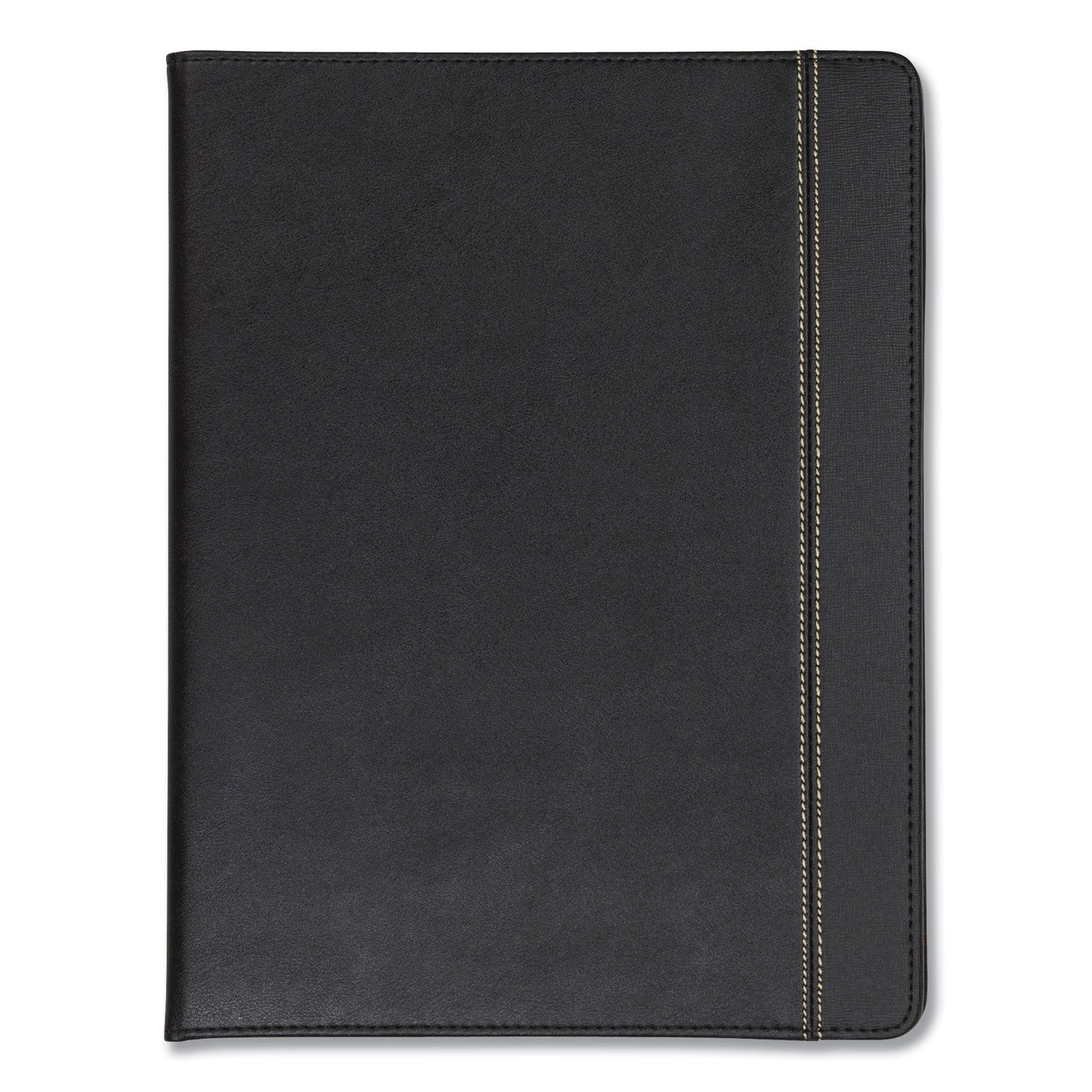 Slimline Padfolio, Leather-Look/Faux Reptile Trim, Writing Pad, Black -