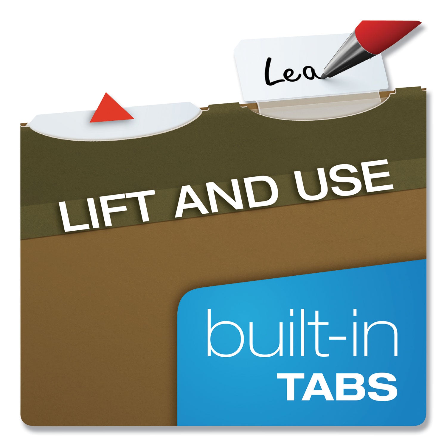 Ready-Tab Reinforced Hanging File Folders, Legal Size, 1/6-Cut Tabs, Standard Green, 25/Box -