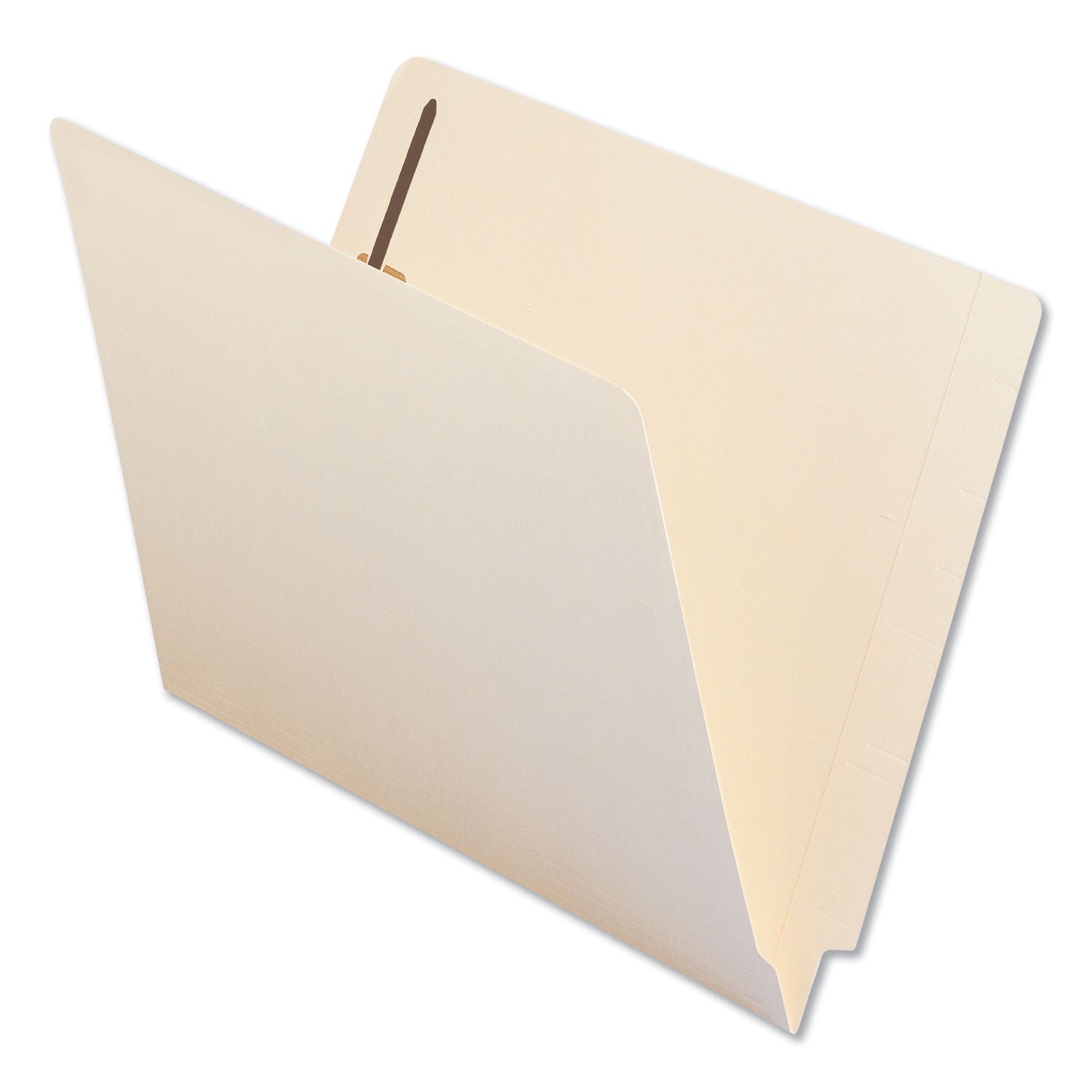 Reinforced End Tab Fastener Folders, 0.75" Expansion, 1 Fastener, Letter Size, Manila Exterior, 50/Box -