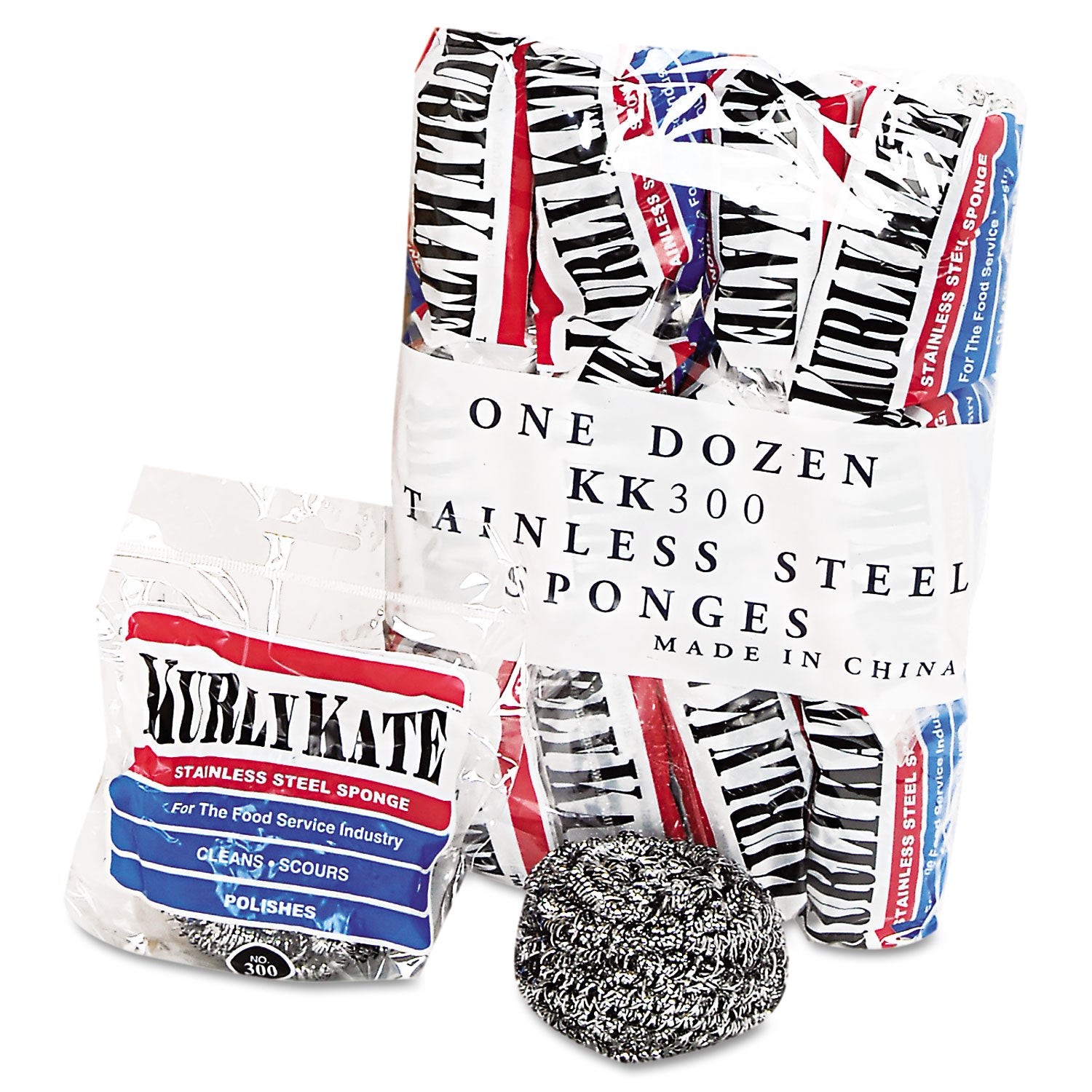 Stainless Steel Scrubbers, Medium, 3.5 x 3.5, Steel Gray, 12/Pack, 12 Packs/Carton -
