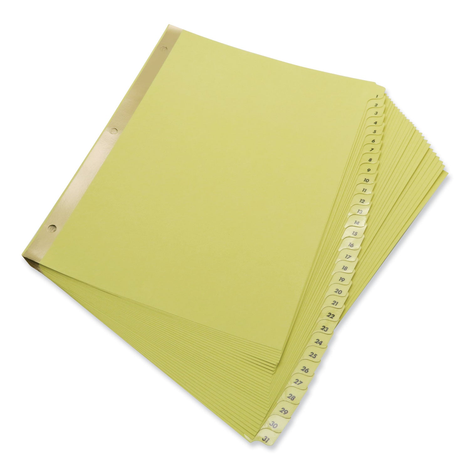 Deluxe Preprinted Plastic Coated Tab Dividers with Black Printing, 31-Tab, 1 to 31, 11 x 8.5, Buff, 1 Set -