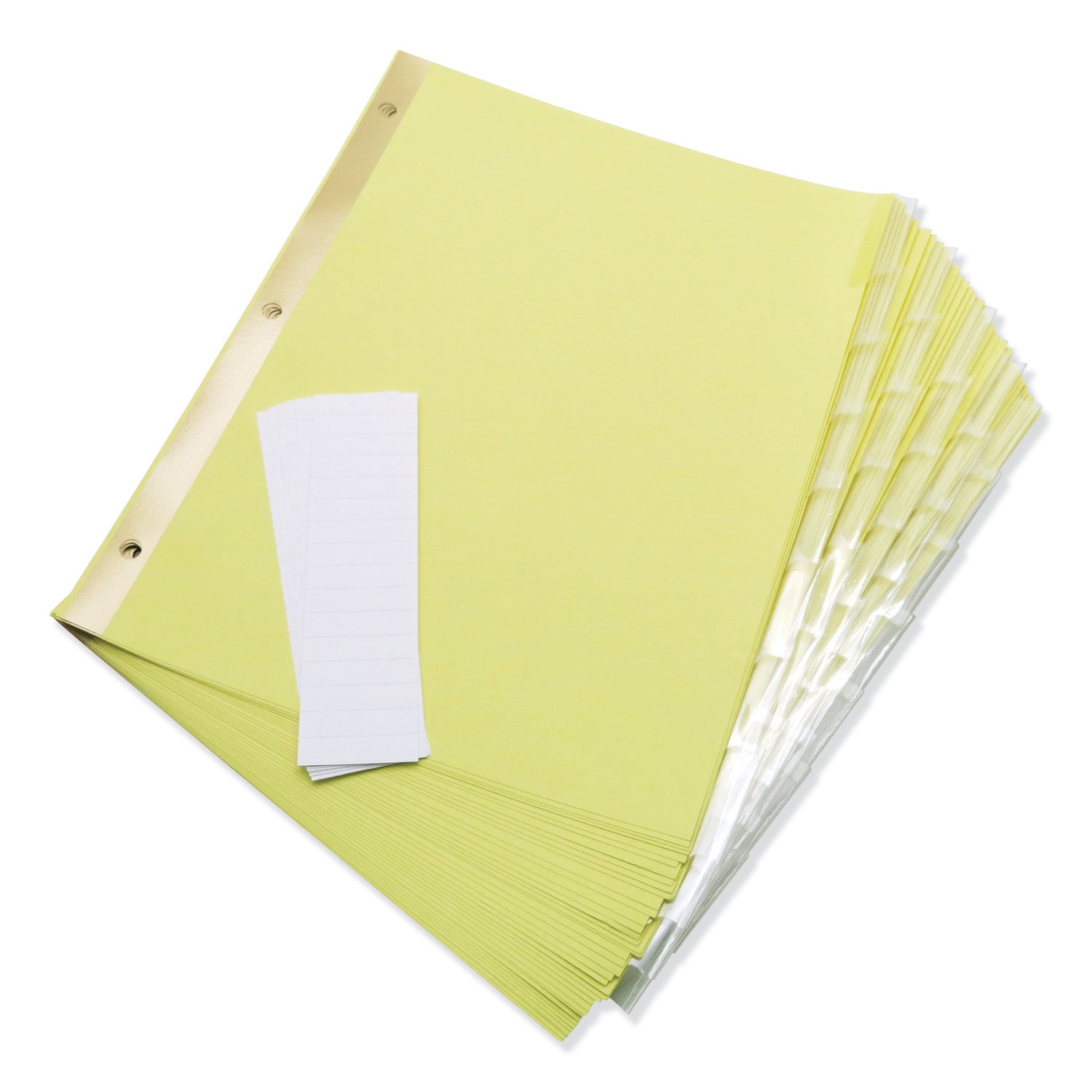 Deluxe Extended Insertable Tab Indexes, 8-Tab, 11 x 8.5, Buff, Clear Tabs, 6 Sets -