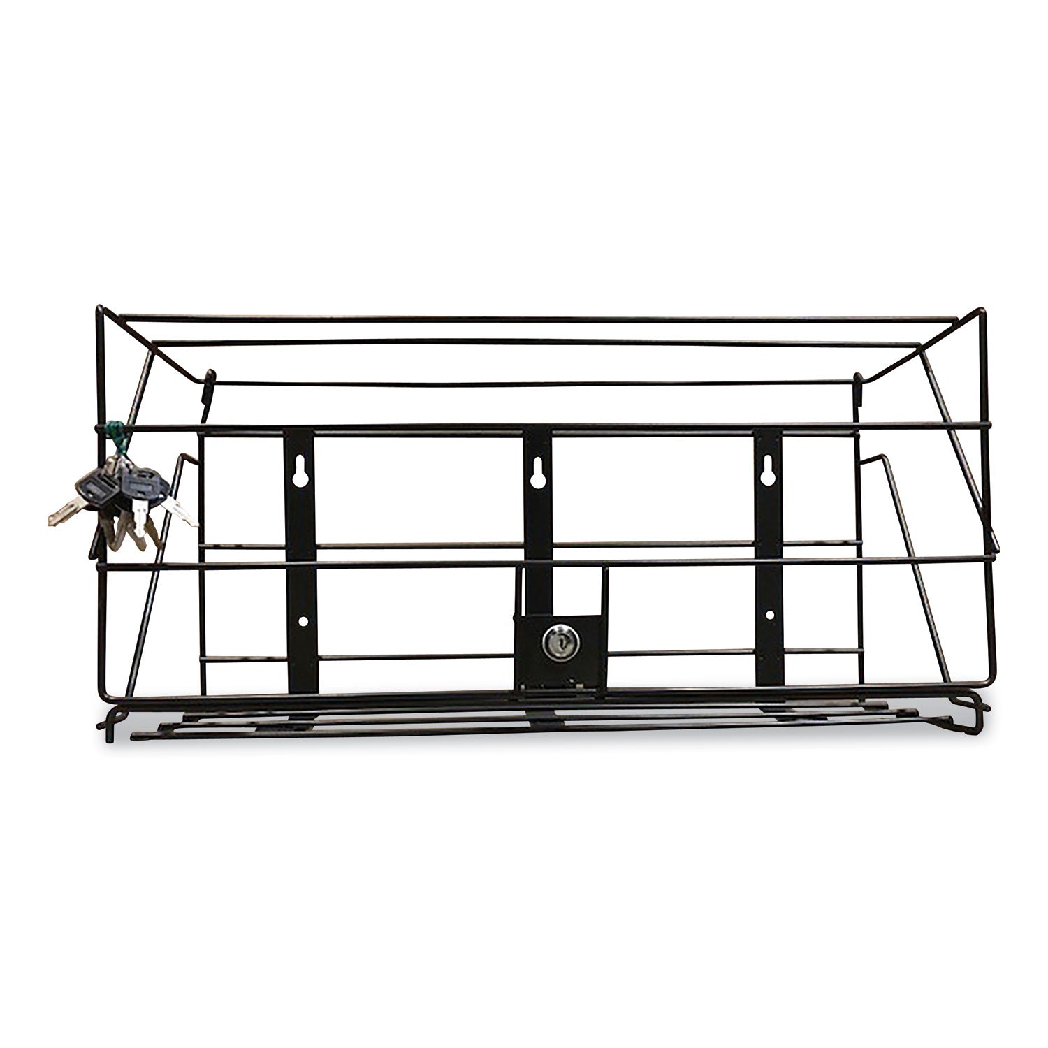 locking-rack-for-3-liter-pdc-cleaner-bottles-1-shelf-24w-x-10d-x-12h-black_bwk710058 - 1
