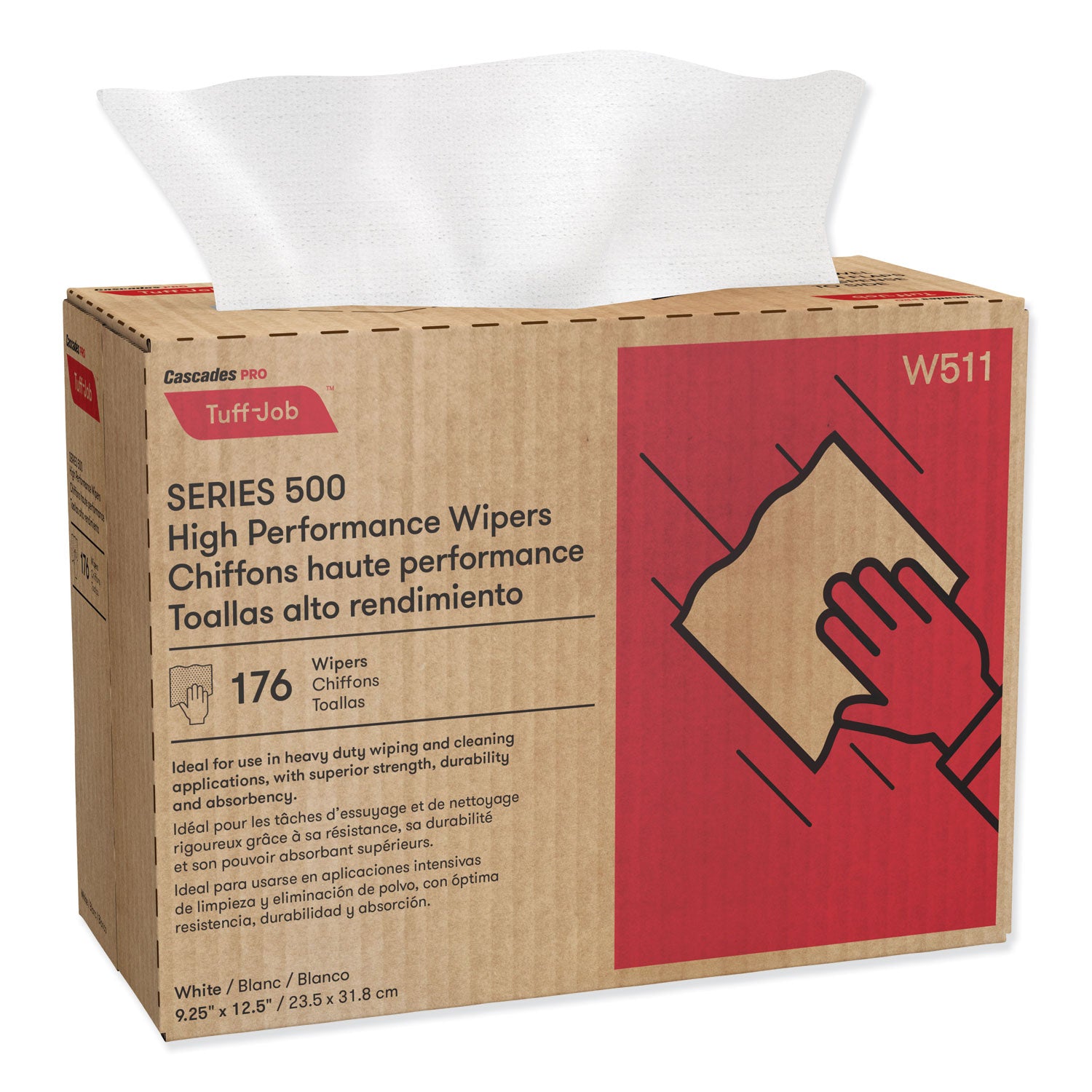 tuff-job-s500-high-performance-wipers-925-x-125-white-176-box-10-box-carton_csdw511 - 1