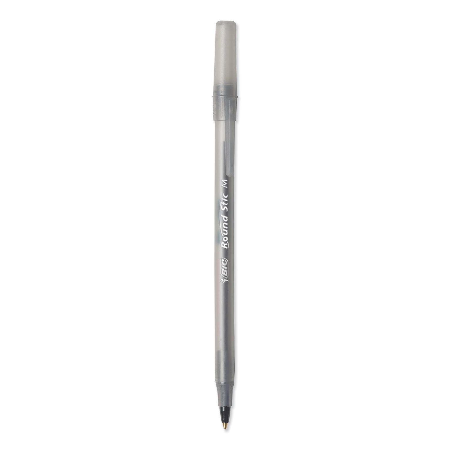 round-stic-xtra-life-ballpoint-pen-xtra-value-pack-stick-medium-1-mm-black-ink-translucent-frost-barrel-240-carton_bicgsm240bk - 2