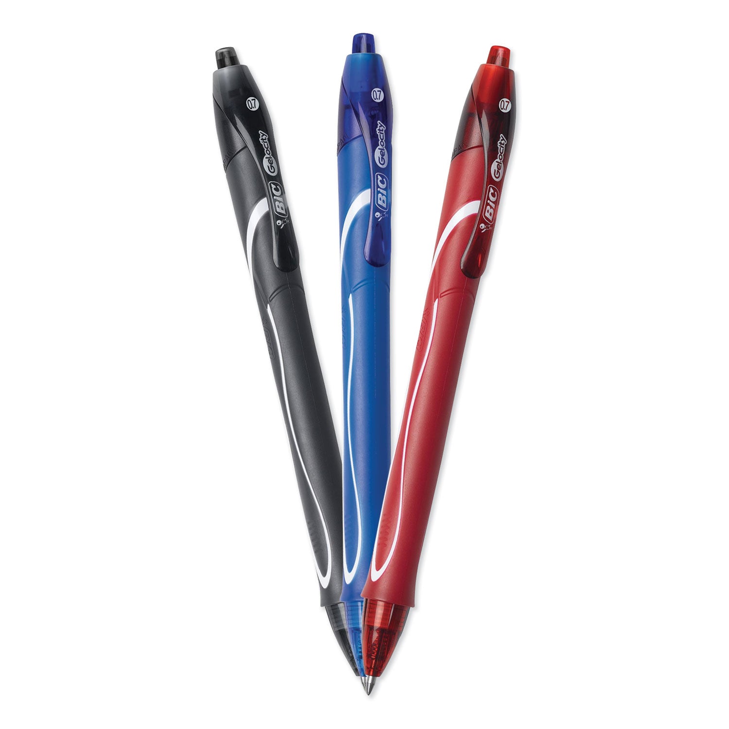 gel-ocity-quick-dry-gel-pen-retractable-fine-07-mm-three-assorted-ink-and-barrel-colors-dozen_bicrglcg11ast - 2