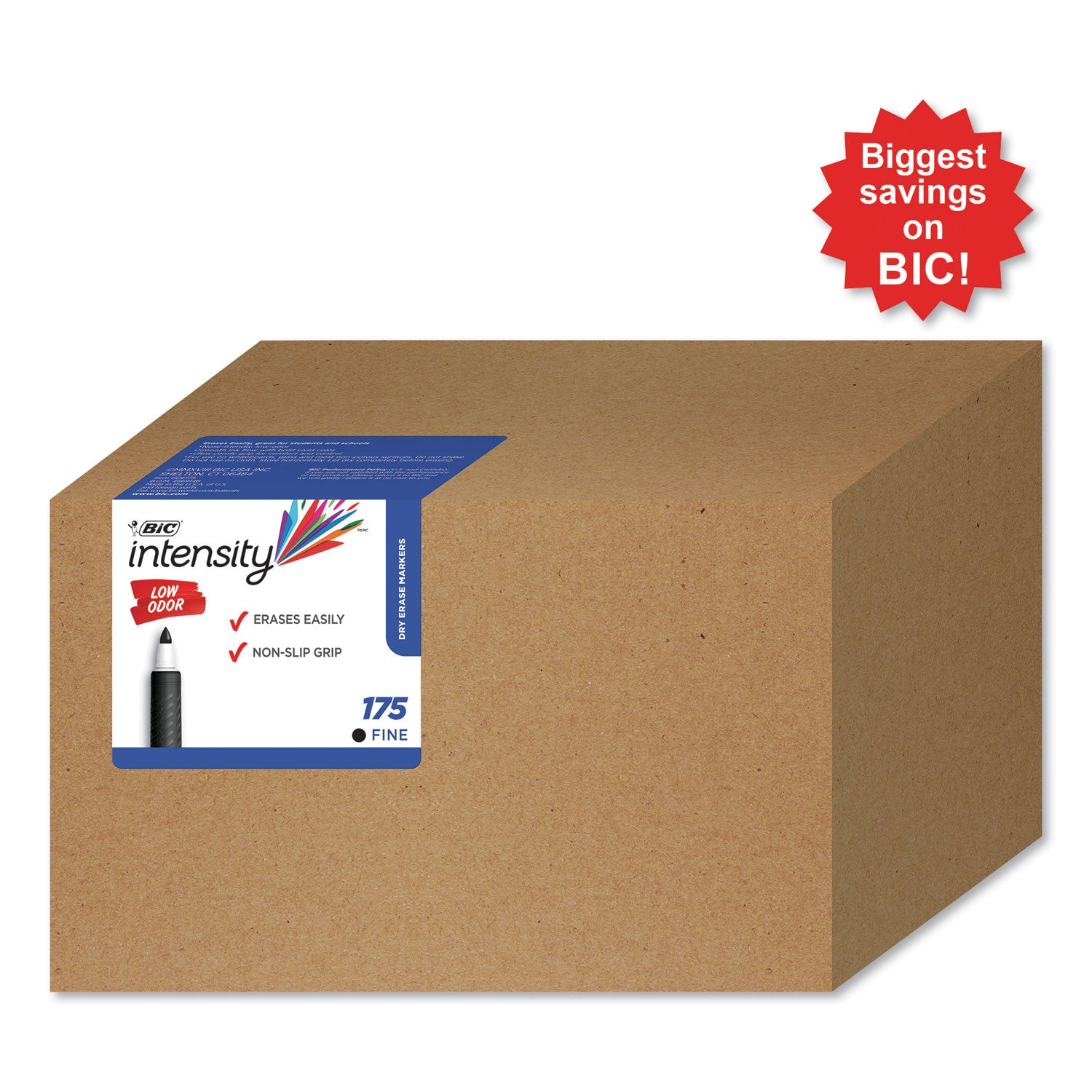 intensity-low-odor-fine-point-dry-erase-marker-xtra-value-pack-fine-bullet-tip-black-175-carton_bicgde175bk - 2