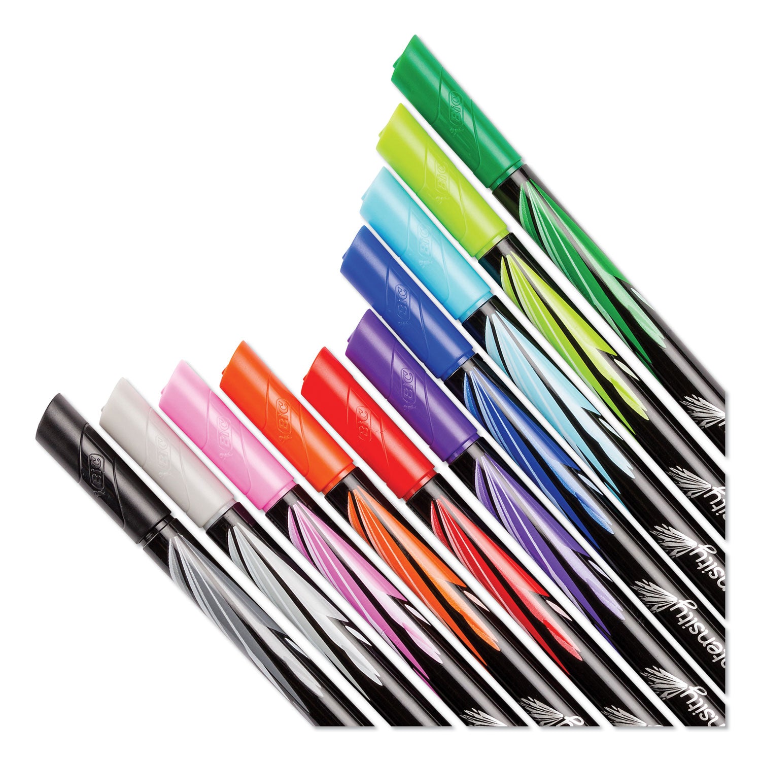 intensity-porous-point-pen-stick-extra-fine-04-mm-assorted-ink-and-barrel-colors-10-pack_bicfpinfap10ast - 2