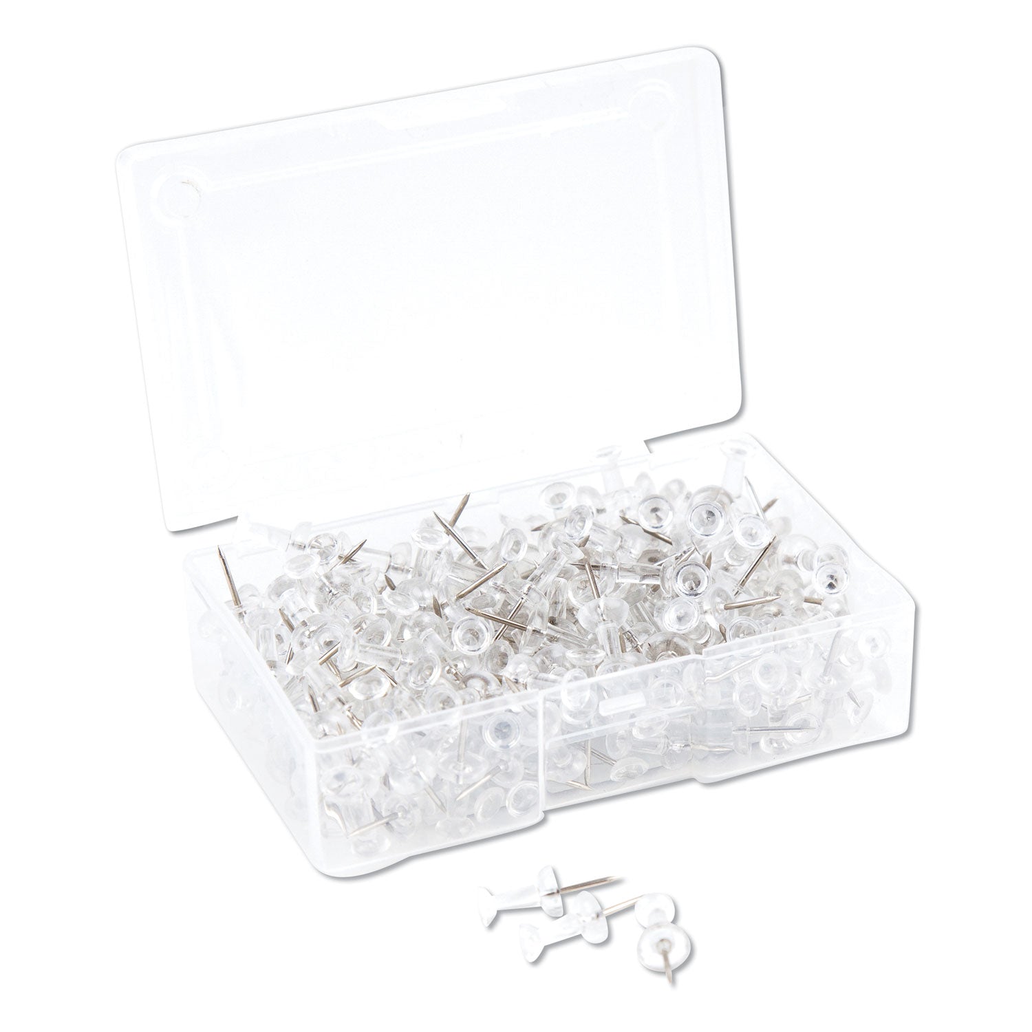 standard-push-pins-plastic-clear-clear-head-silver-pin-044-200-pack_ubr3088u0624 - 1
