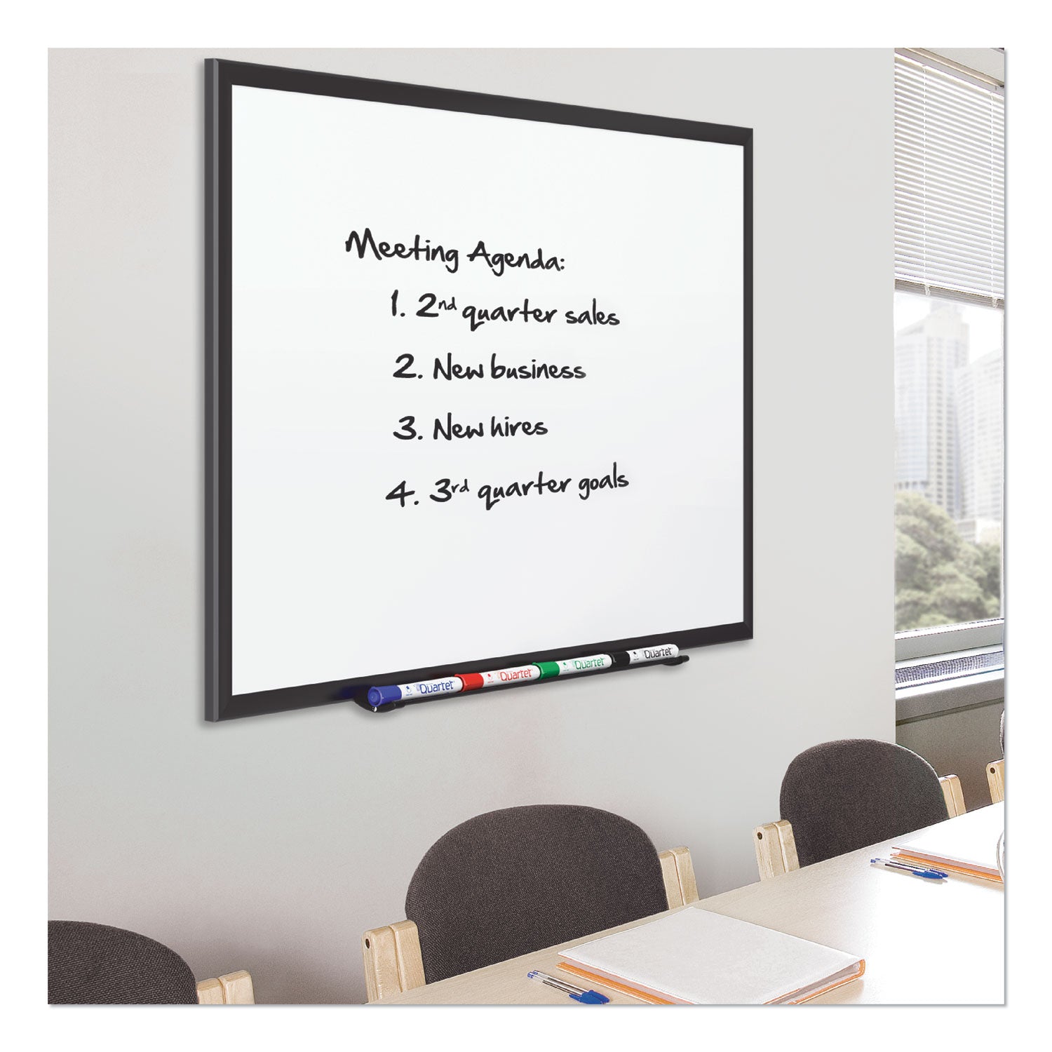 Classic Series Porcelain Magnetic Dry Erase Board, 60 x 36, White Surface, Black Aluminum Frame -