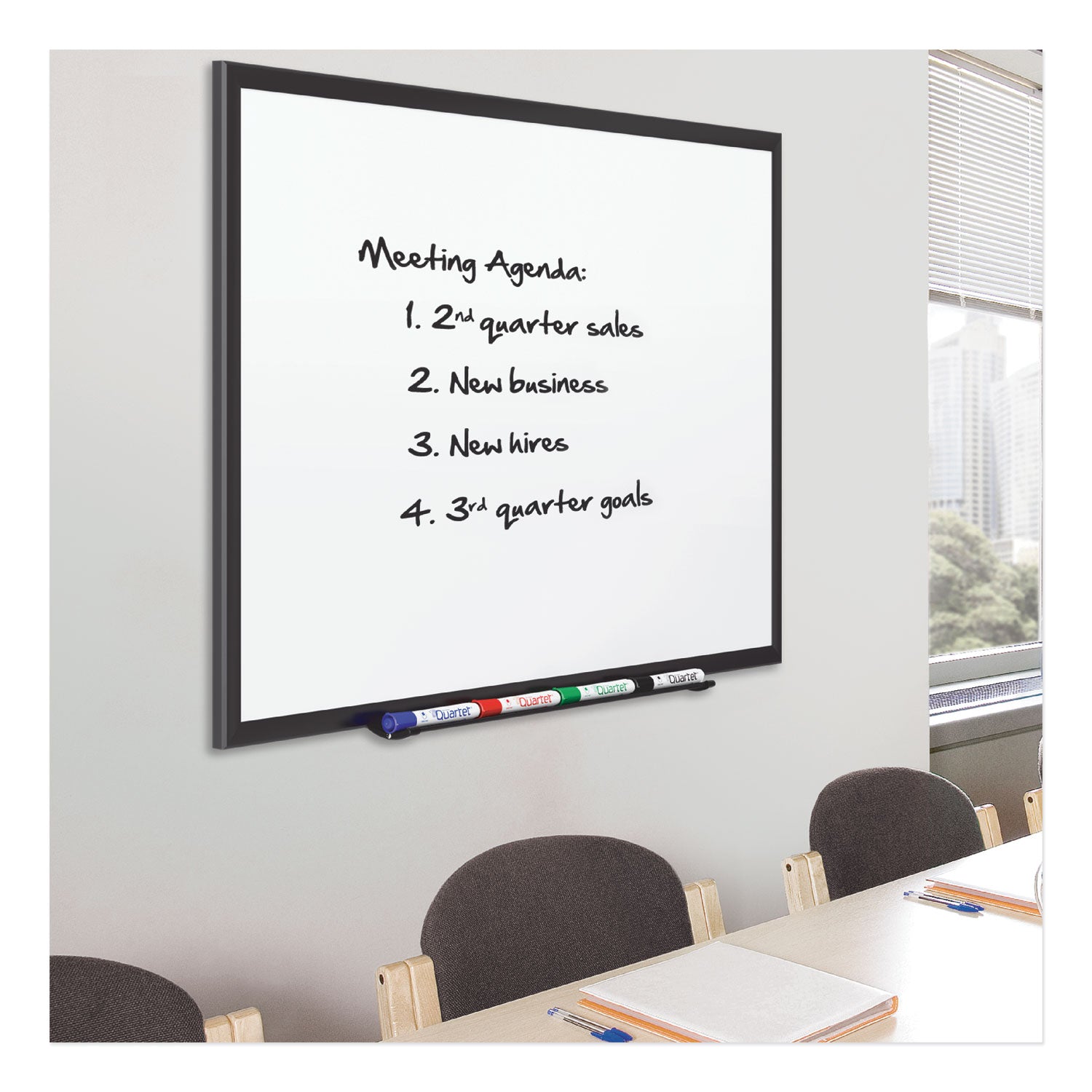 Classic Series Porcelain Magnetic Dry Erase Board, 48 x 36, White Surface, Black Aluminum Frame -