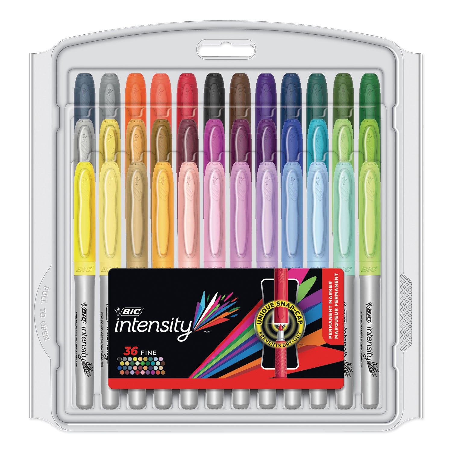 Intensity Fine Tip Permanent Marker Value Pack, Fine Bullet Tip, Assorted Colors, 36/Set -