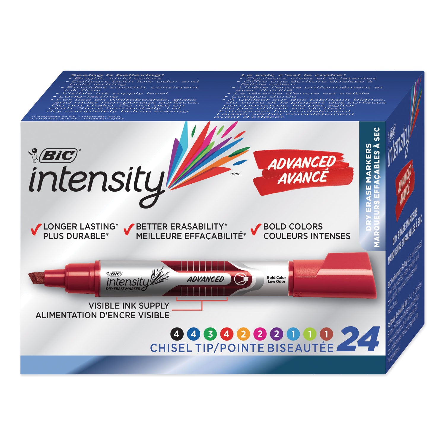 intensity-advanced-dry-erase-marker-tank-style-broad-chisel-tip-assorted-colors-24-pack_bicgelitp241ast - 1