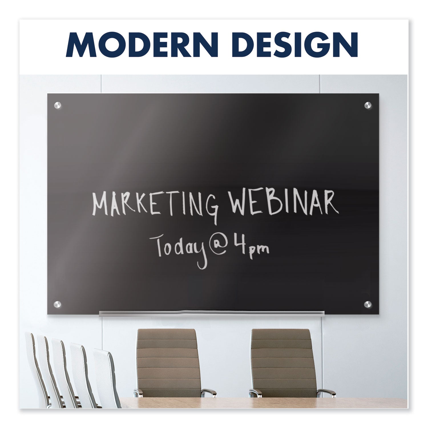 Infinity Glass Marker Board, 72 x 48, Black Surface -