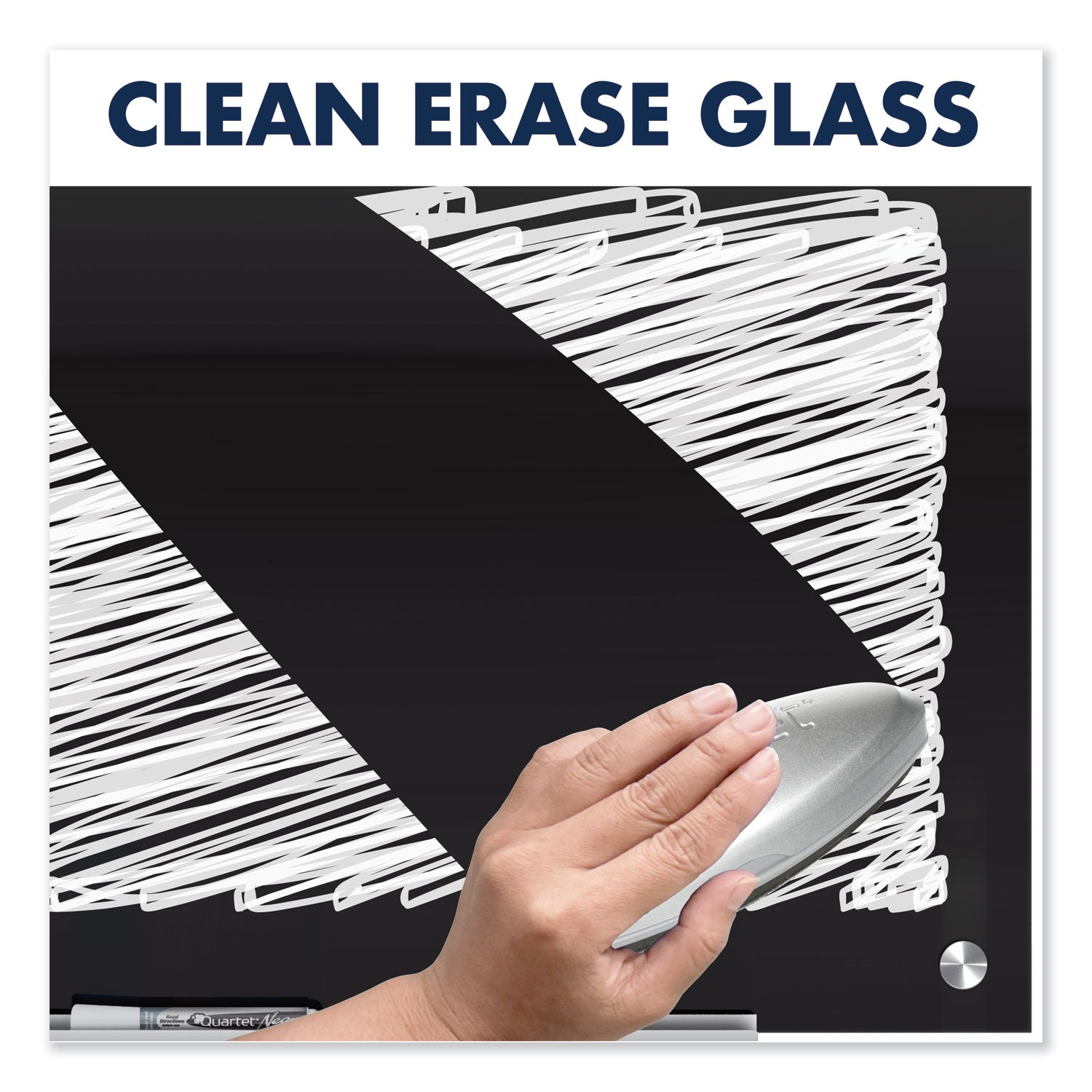 Infinity Glass Marker Board, 36 x 24, Black Surface -