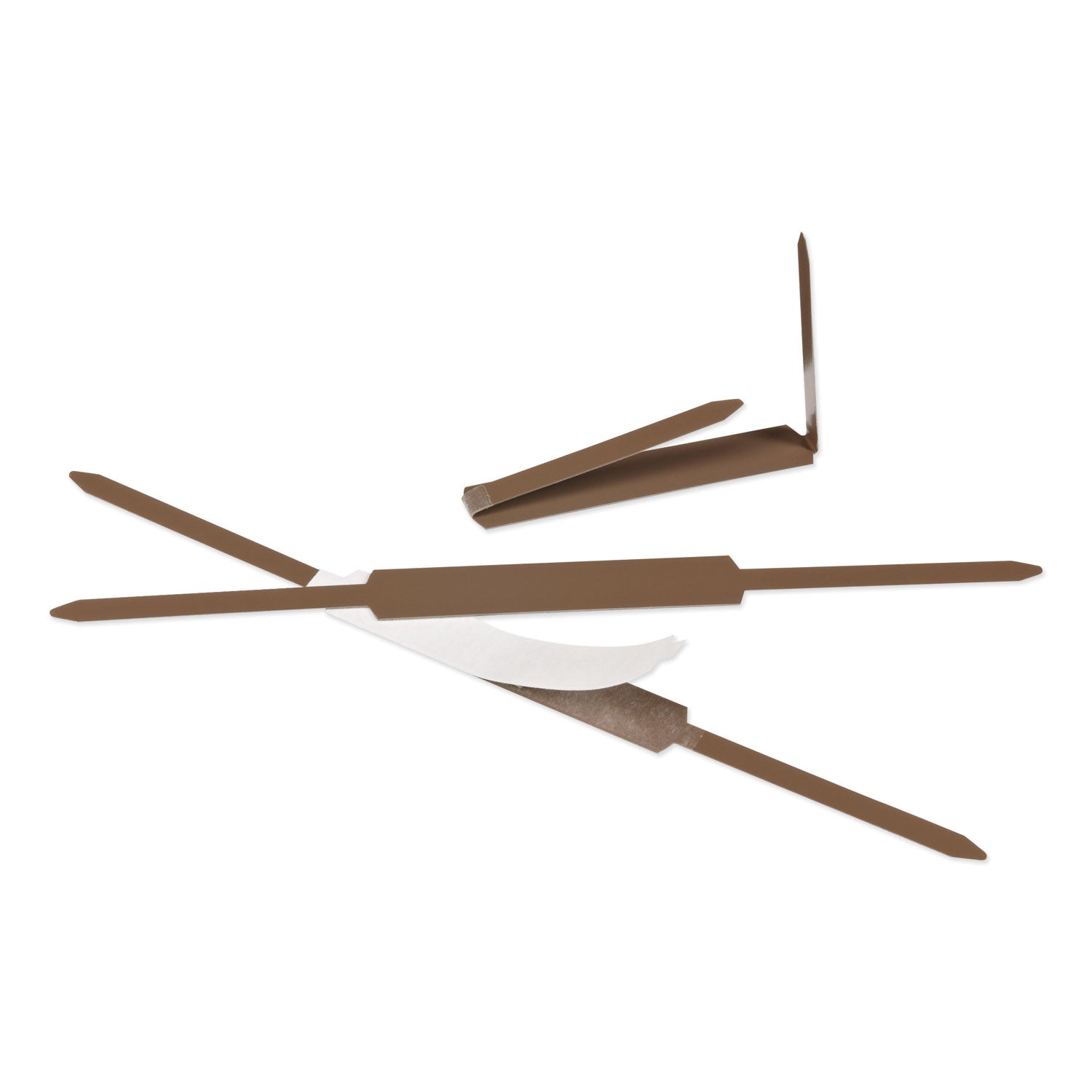 Premium Self-Adhesive Two-Prong Paper Fastener Bases, 2" Capacity, 2.75" Center to Center, Brown, 100/Box -