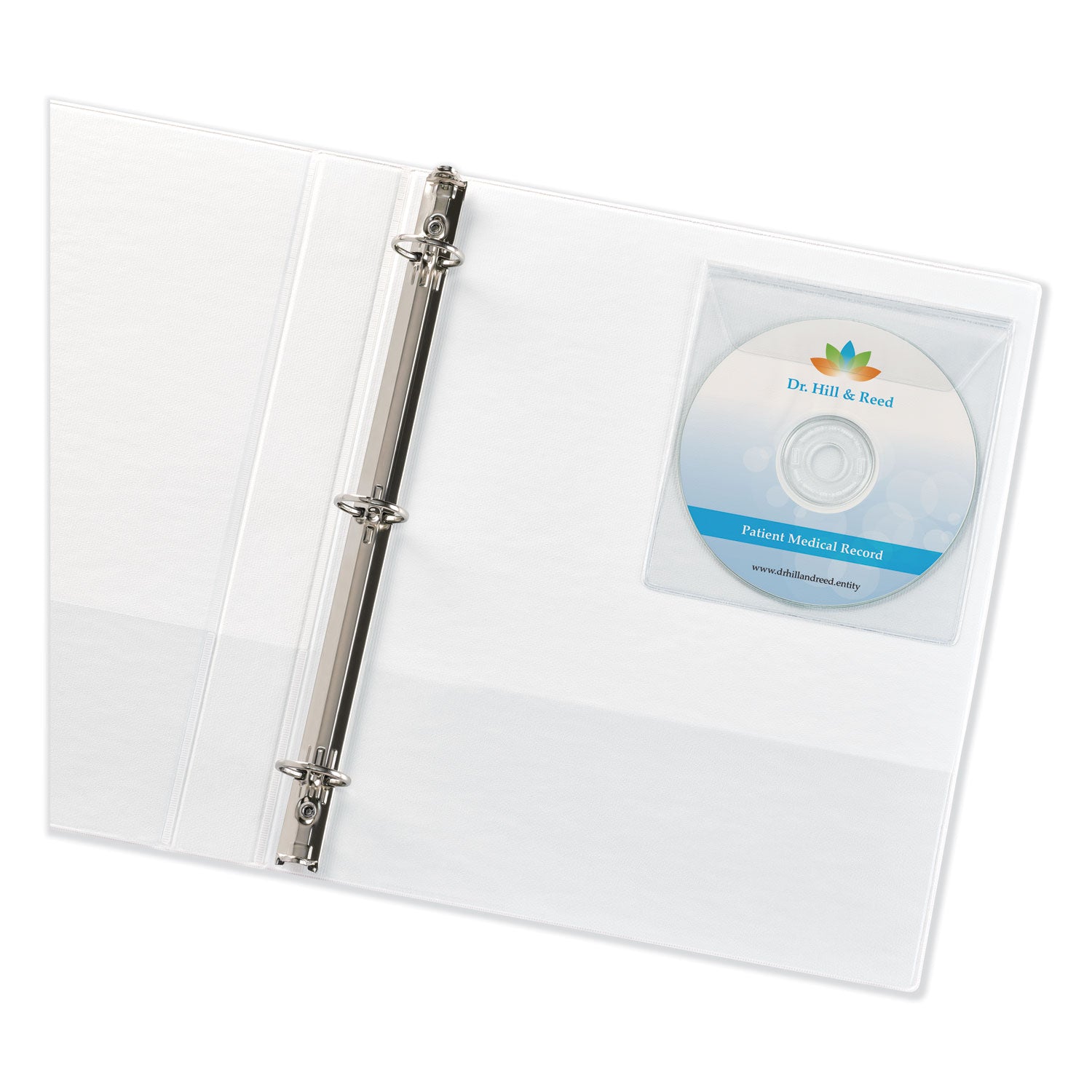 Self-Adhesive Media Pockets, 1 Disc Capacity, Clear, 10/Pack -