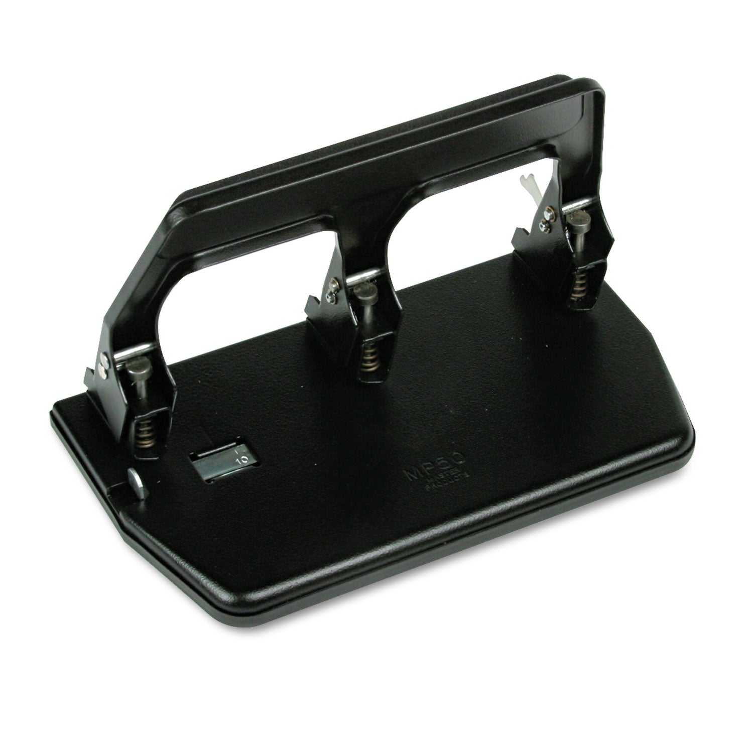 40-Sheet Heavy-Duty Three-Hole Punch with Gel Padded Handle, 9/32" Holes, Black -