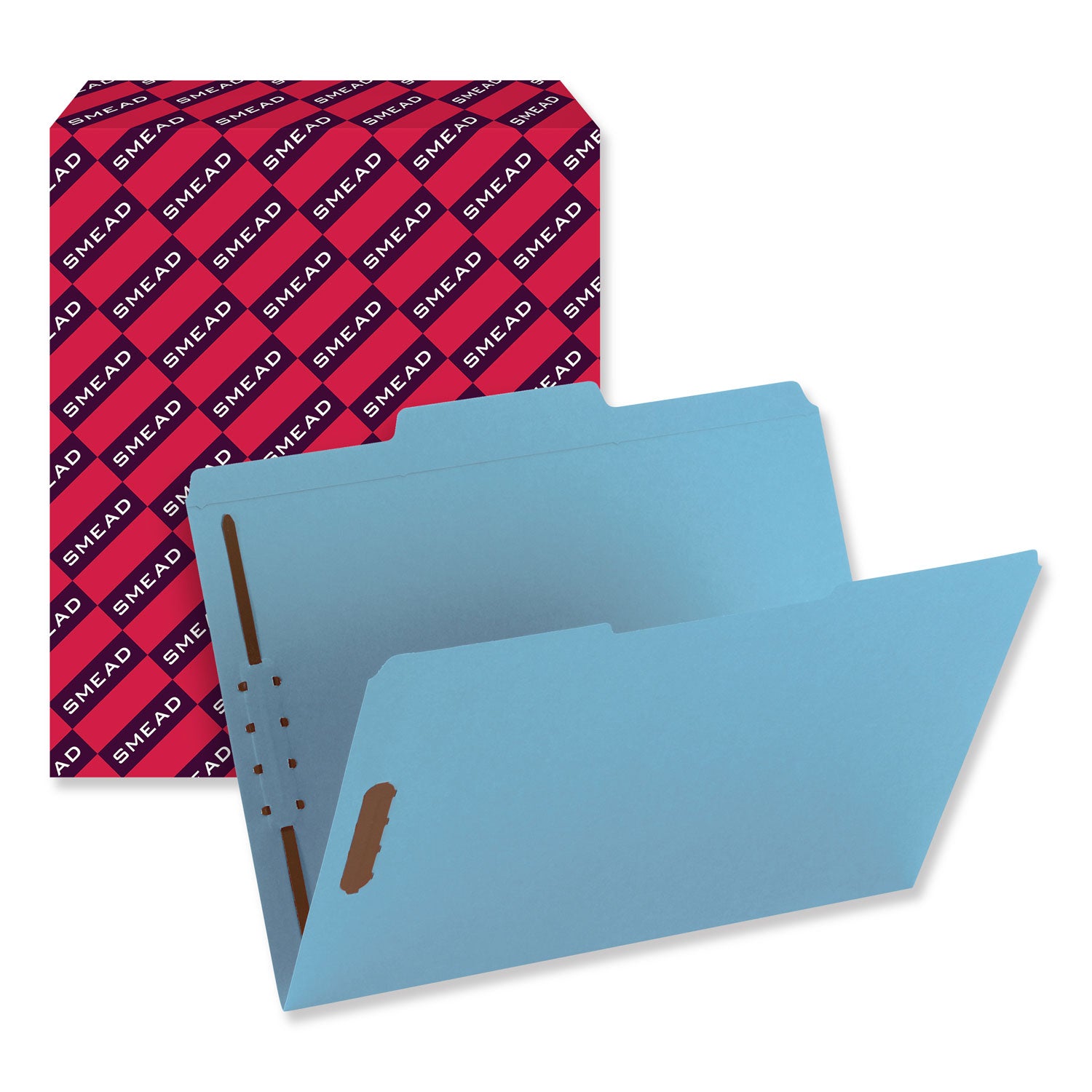 Top Tab Colored Fastener Folders, 0.75" Expansion, 2 Fasteners, Letter Size, Blue Exterior, 50/Box -