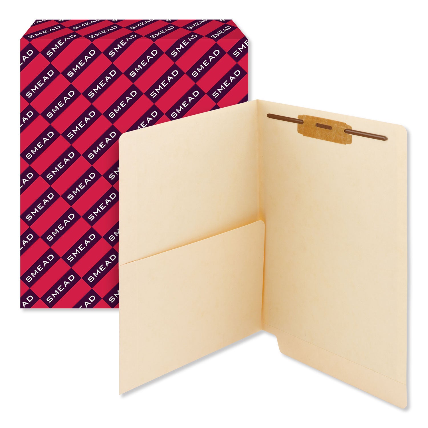 Heavyweight End Tab Fastener Folders, Interior Front-Cover Pocket, 0.75" Expansion, 1 Fastener, Letter Size, Manila, 50/Box -