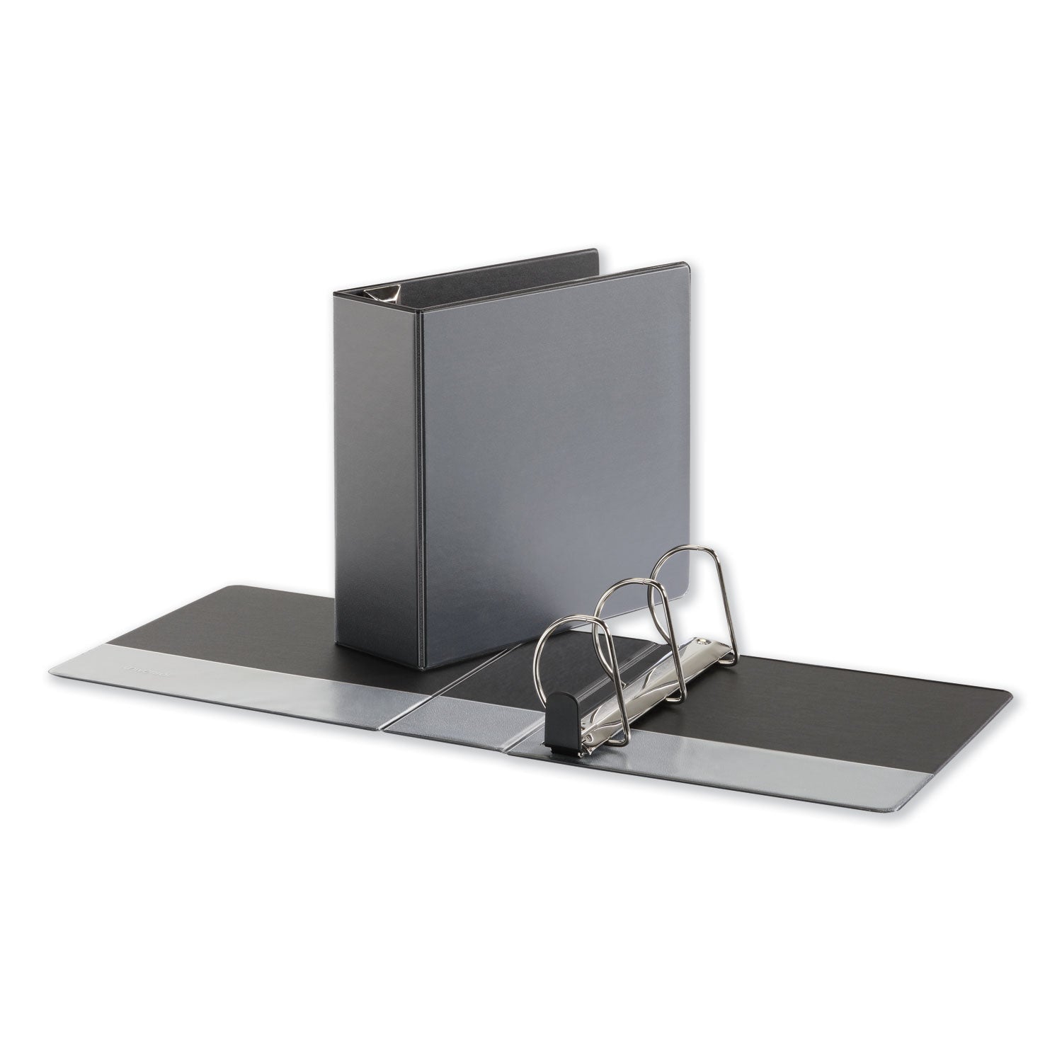 Deluxe Easy-to-Open D-Ring View Binder, 3 Rings, 4" Capacity, 11 x 8.5, Black -