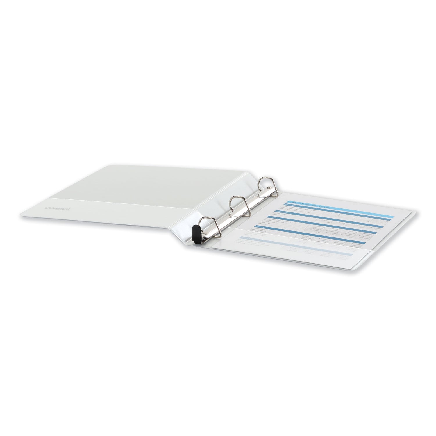 Deluxe Easy-to-Open D-Ring View Binder, 3 Rings, 1" Capacity, 11 x 8.5, White -