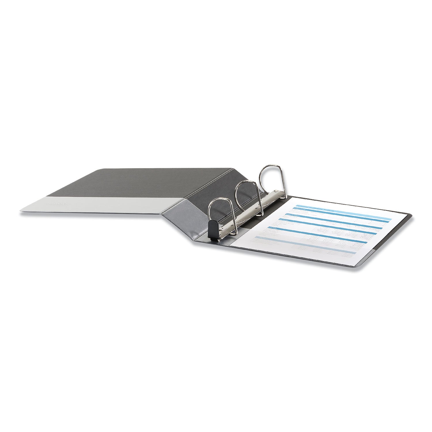 Deluxe Easy-to-Open D-Ring View Binder, 3 Rings, 2" Capacity, 11 x 8.5, Black -
